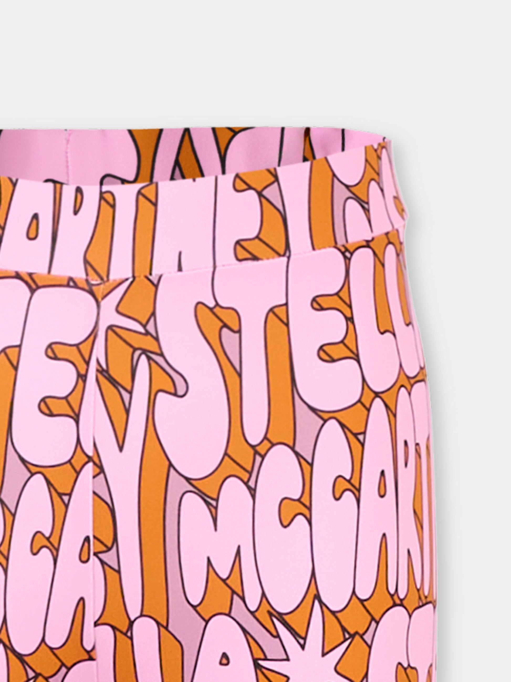Leggings rosa per bambina con logo,Stella Mccartney Kids,TV6E00 Z2294 557MC