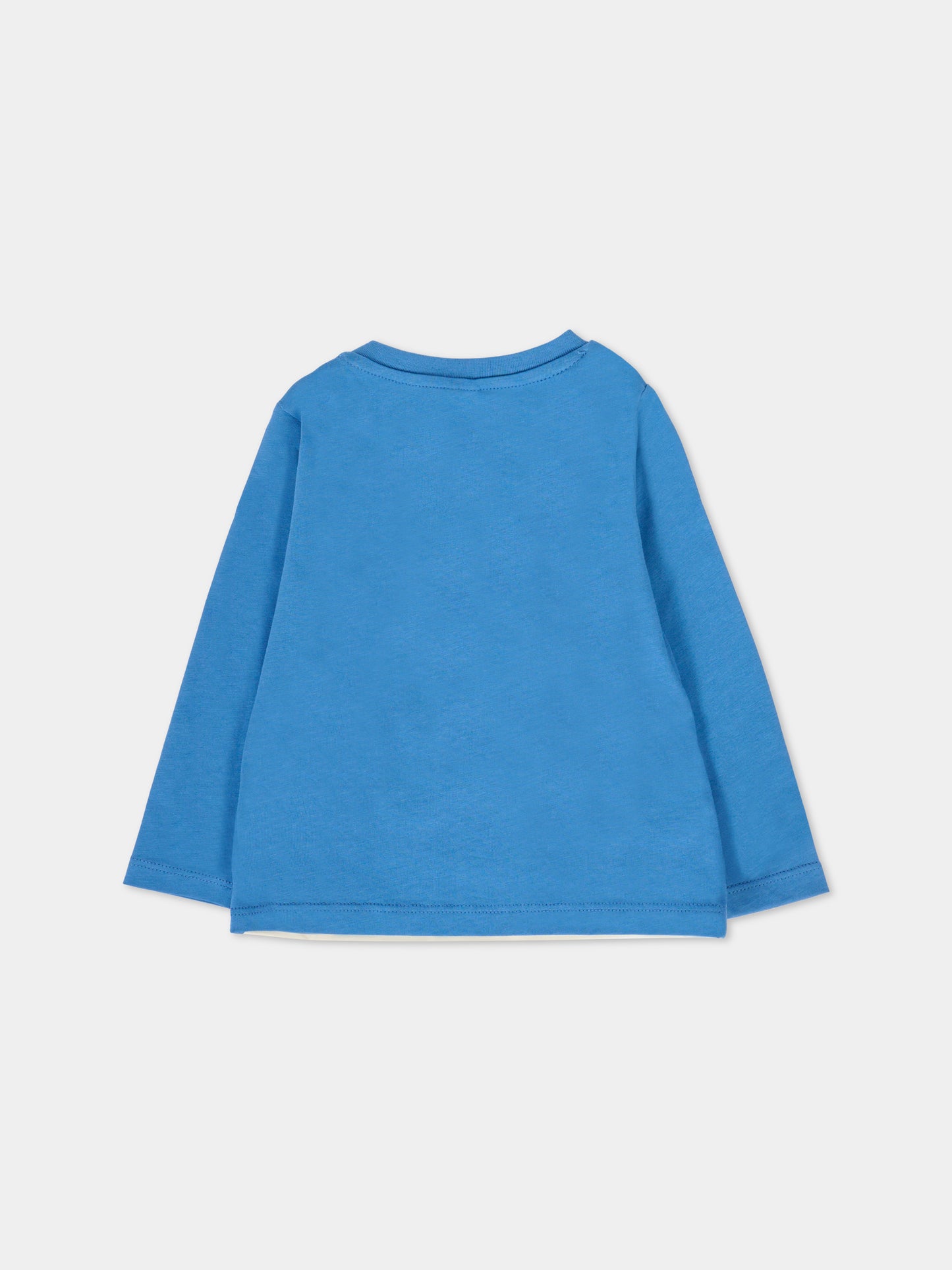 T-shirt blu per neonato con stampa spazio,Stella Mccartney Kids,TV8500 Z0434 999