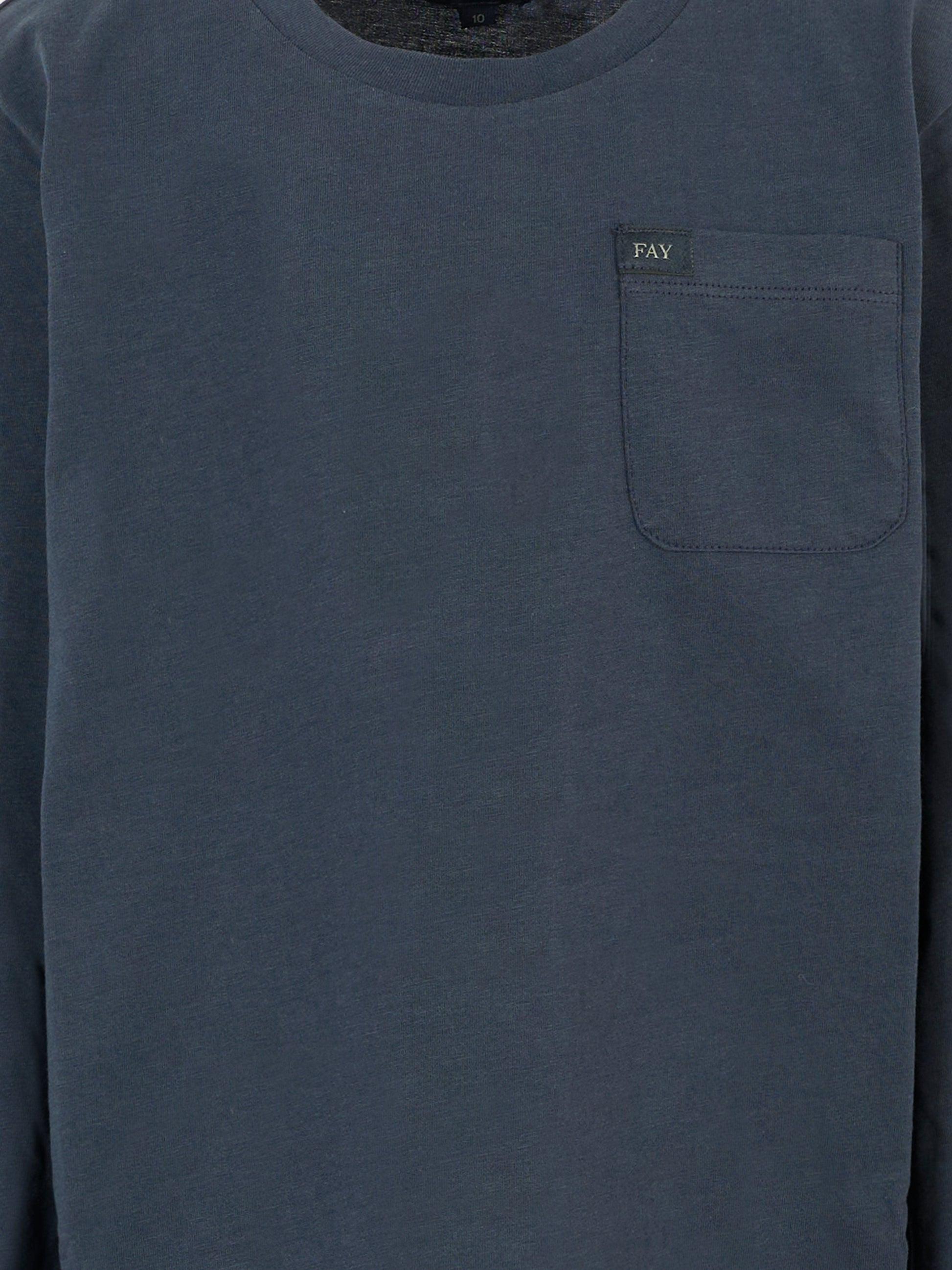 T-shirt blu per bambino con patch,Fay Kids,FT8P20 Z0761 635