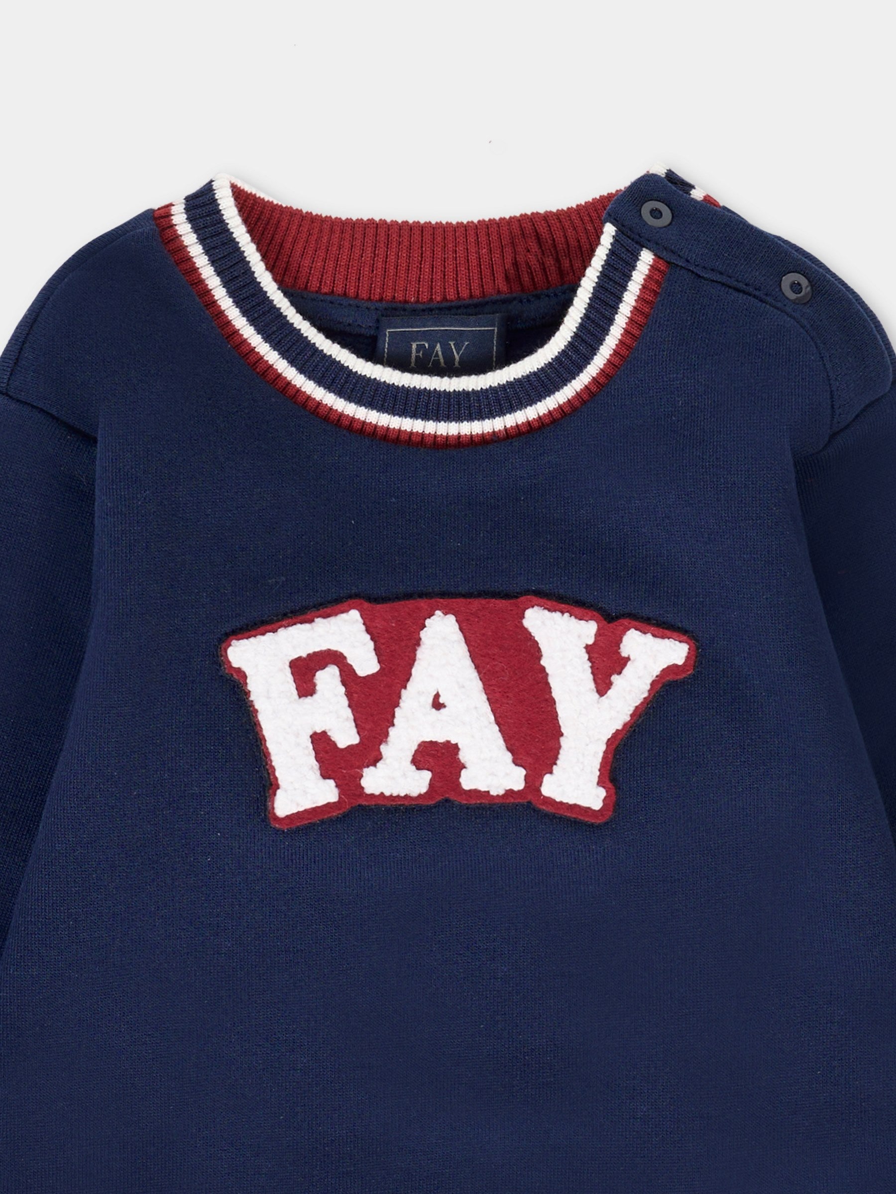 Felpa blu per neonato con logo,Fay Kids,FT4500 Z0763 667