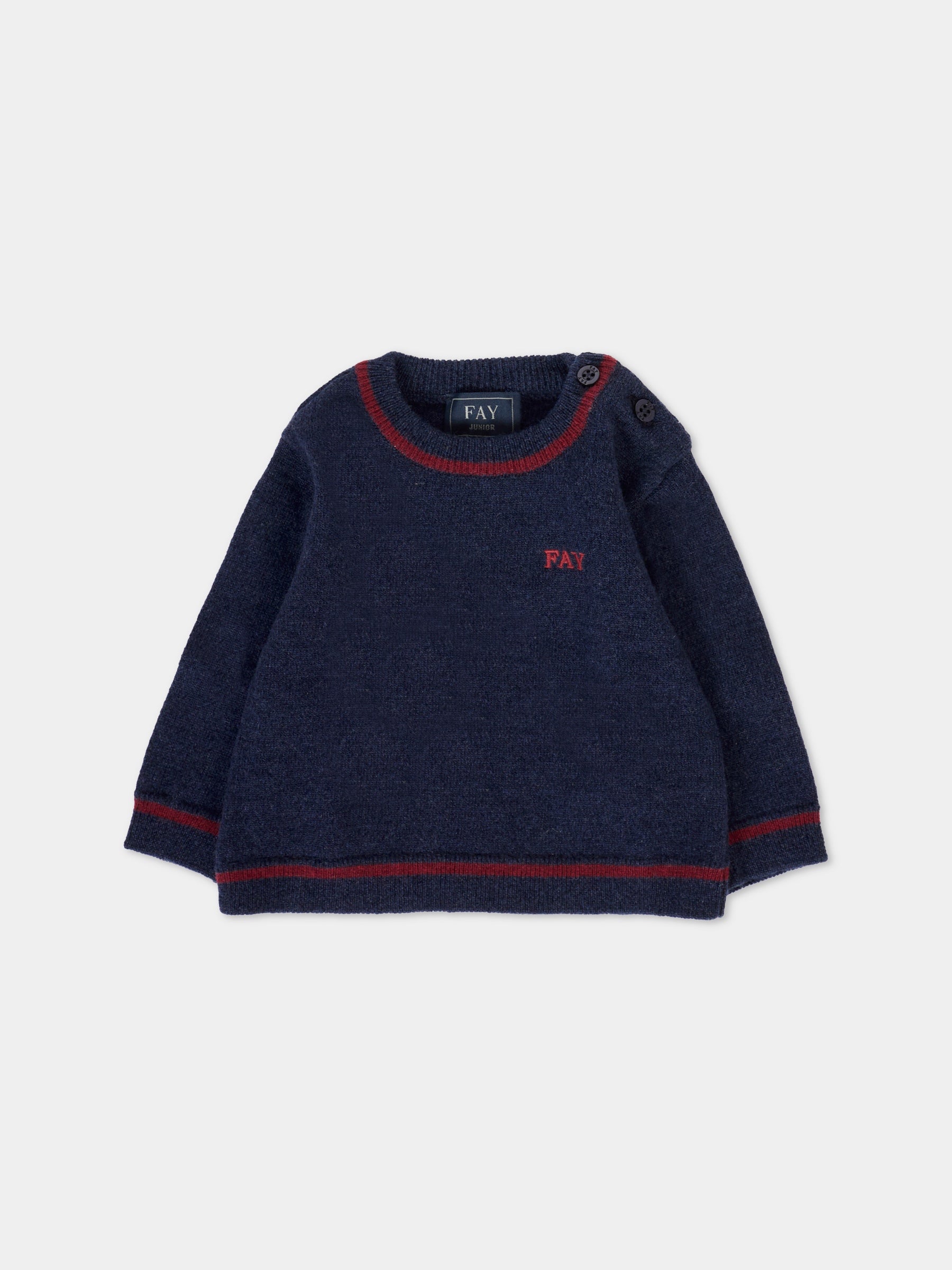 Maglione blu per neonato con logo,Fay Kids,FT9530 W0023 635