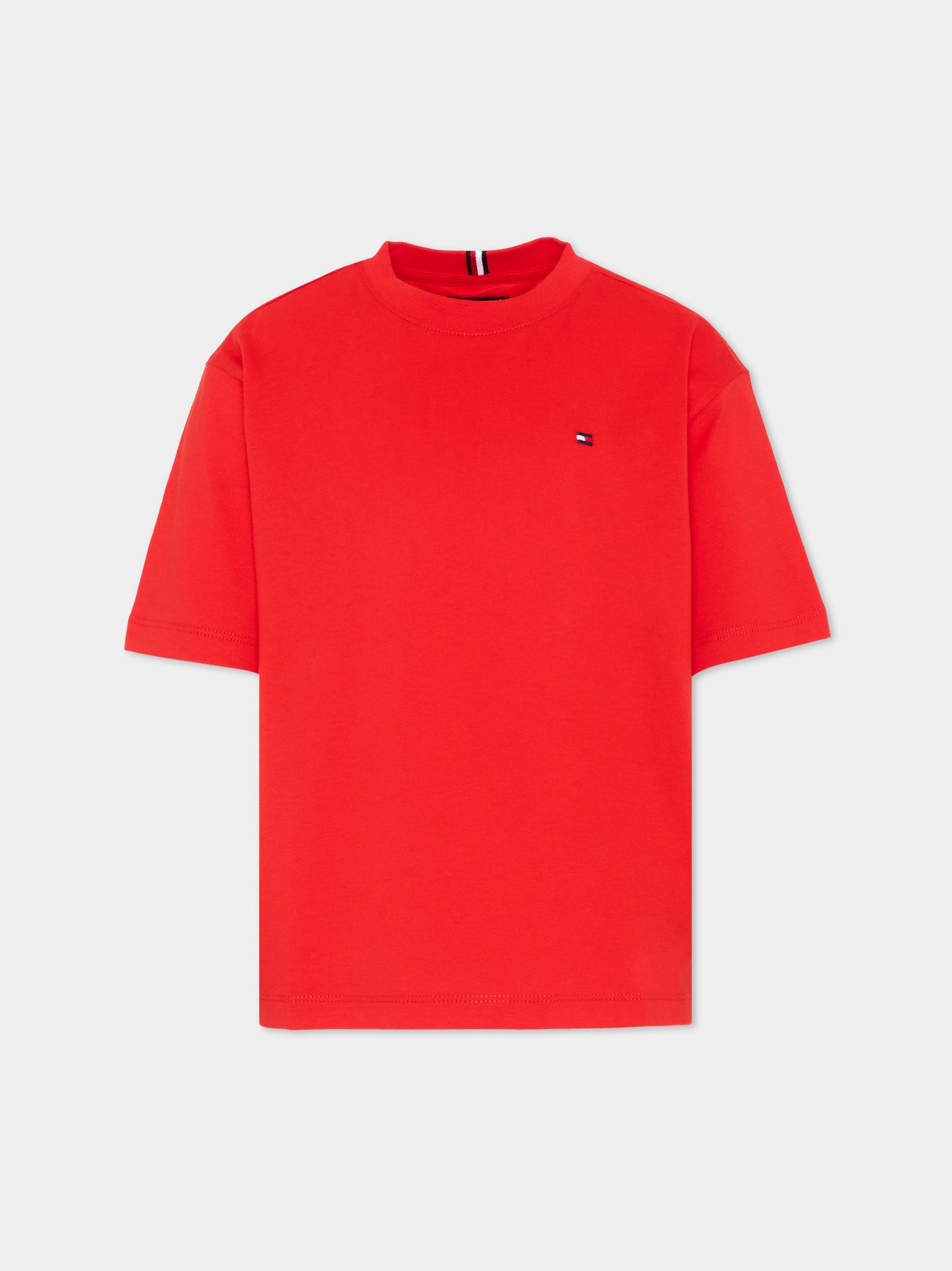 T-shirt rossa per bambino con Tommy Flag,Tommy Hilfiger Junior,KB0KB09646 XL8