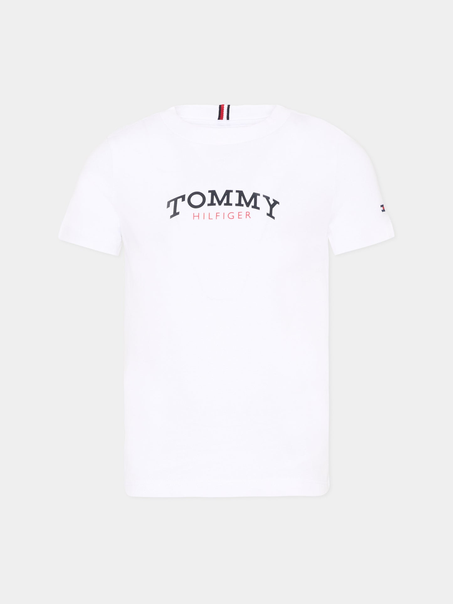 T-shirt bianca per bambini con logo,Tommy Hilfiger Junior,KB0KB10263 YBR