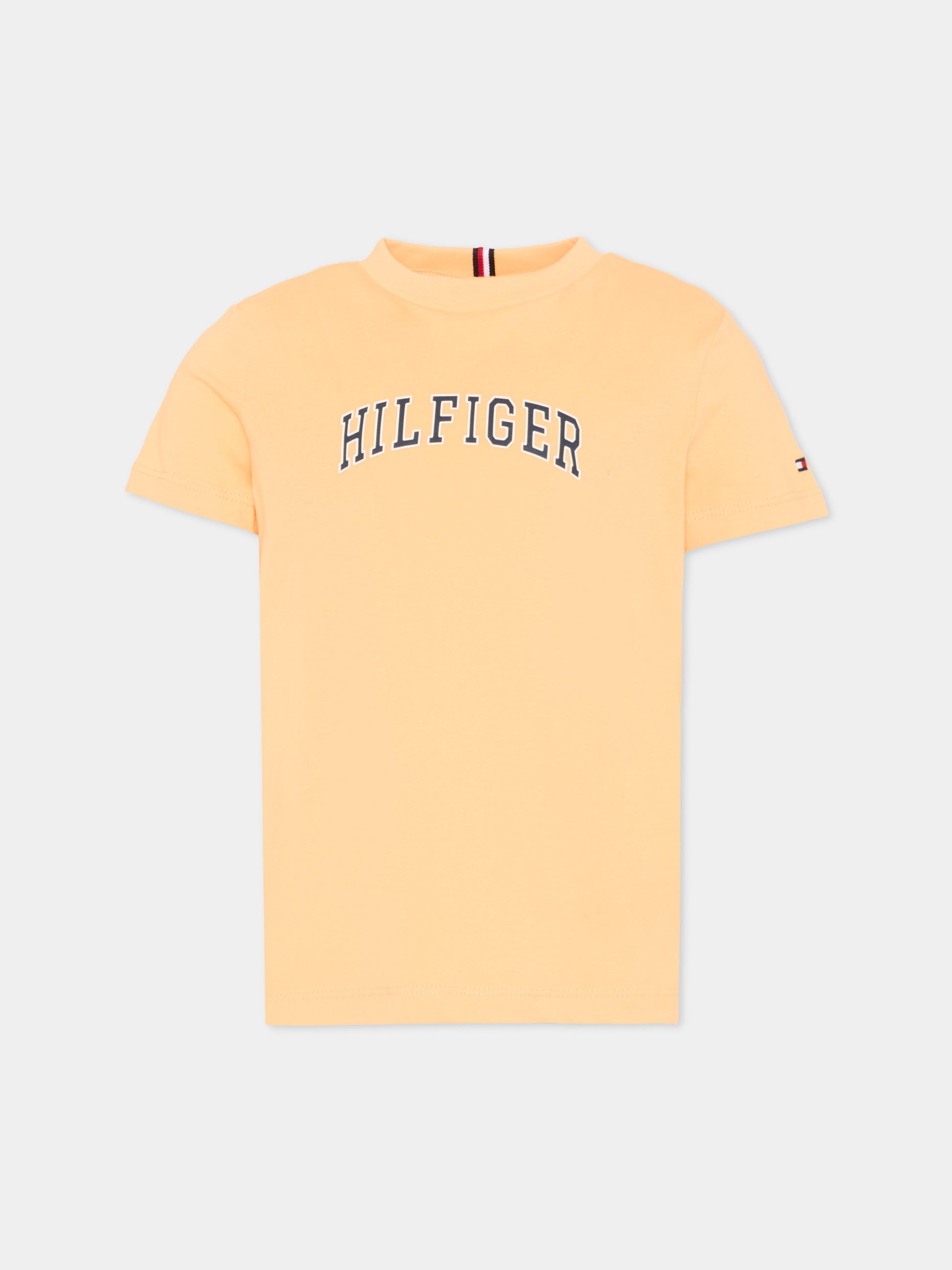 T-shirt arancione per bambino con logo,Tommy Hilfiger Junior,KB0KB10420 SEV