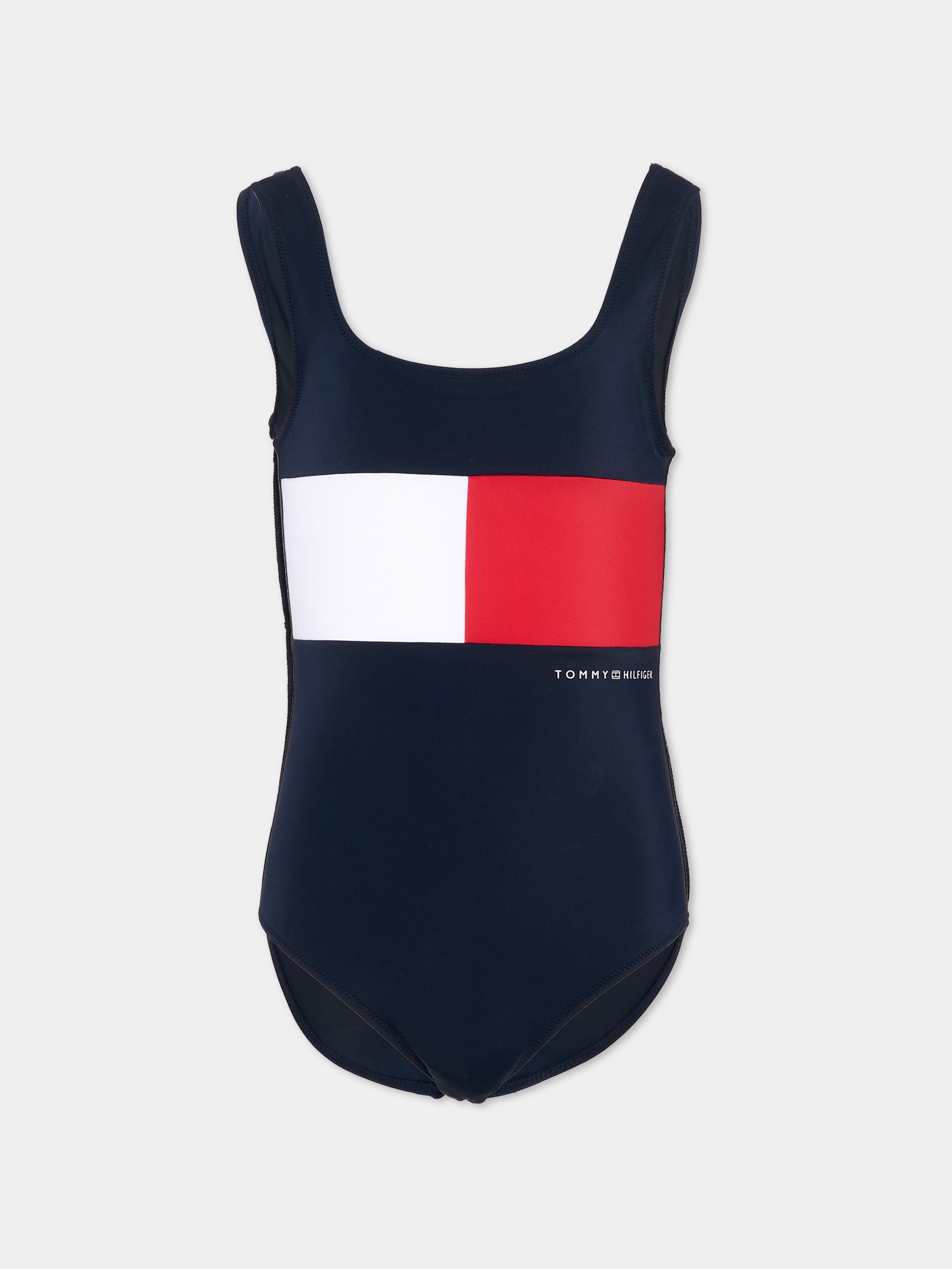 Costume intero blu per bambina con logo,Tommy Hilfiger Junior,UG0UG00828 C1G