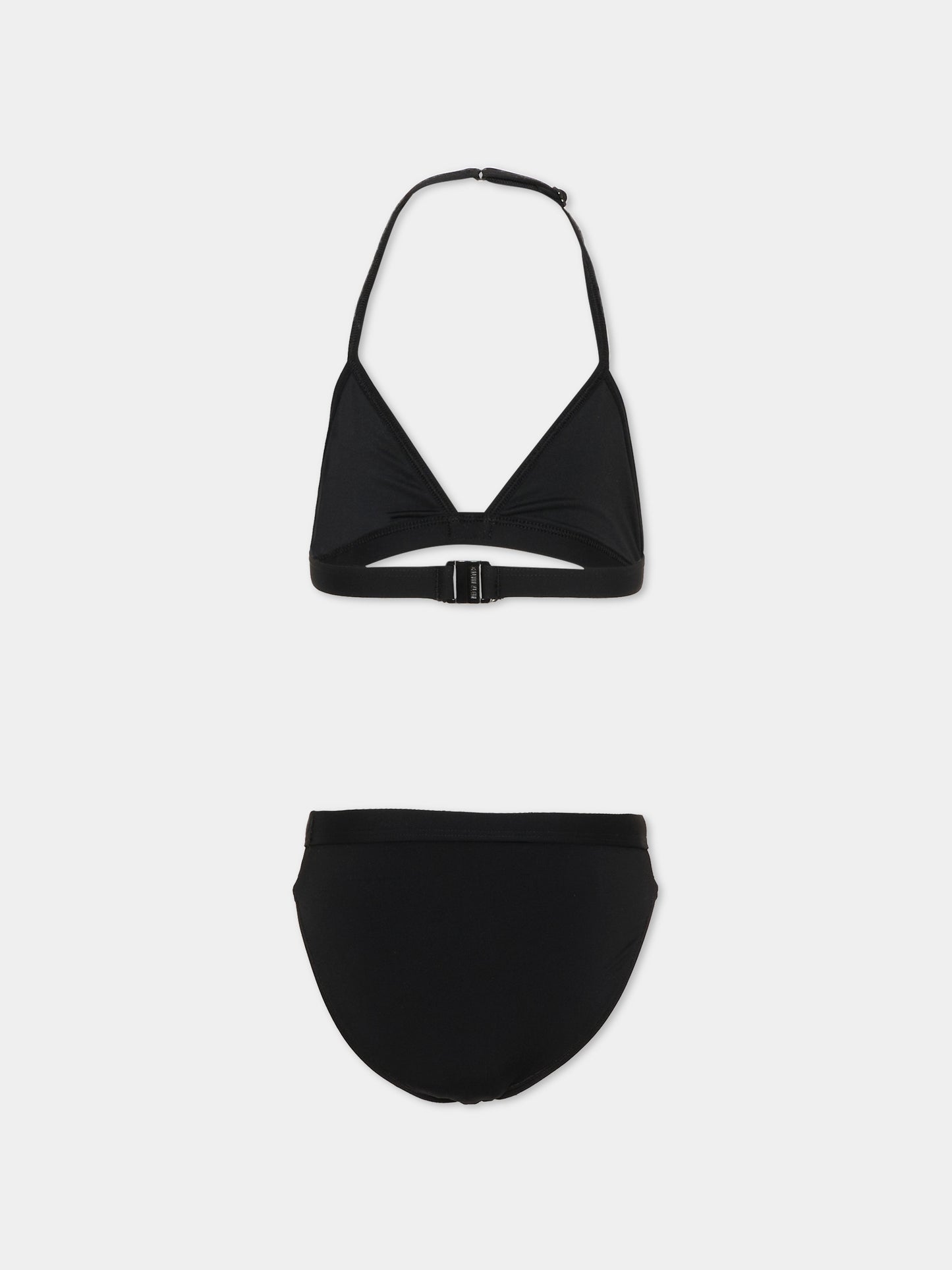 Slip e bikini nero per bambina con logo,Calvin Klein Kids,KY0KY00092 BEH