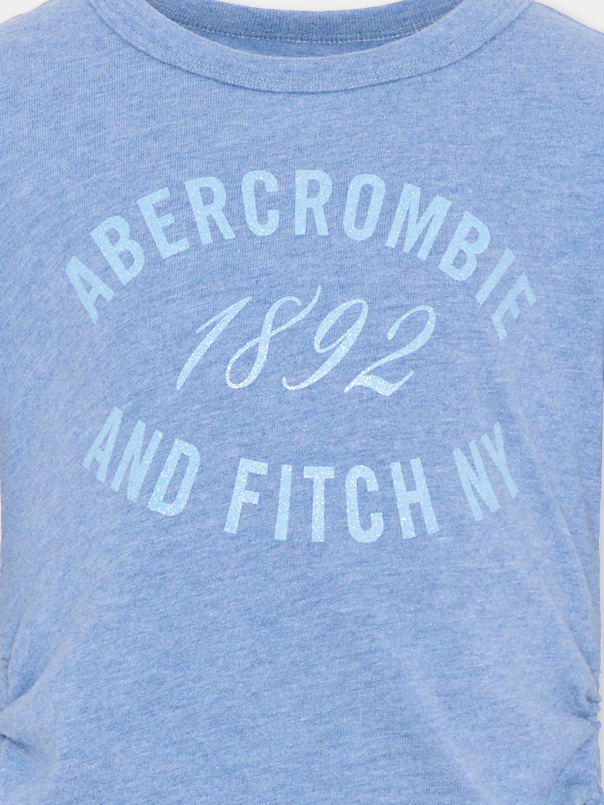 T-shirt blu per bambina con logo,Abercrombie & Fitch,43AJ73 UGC
