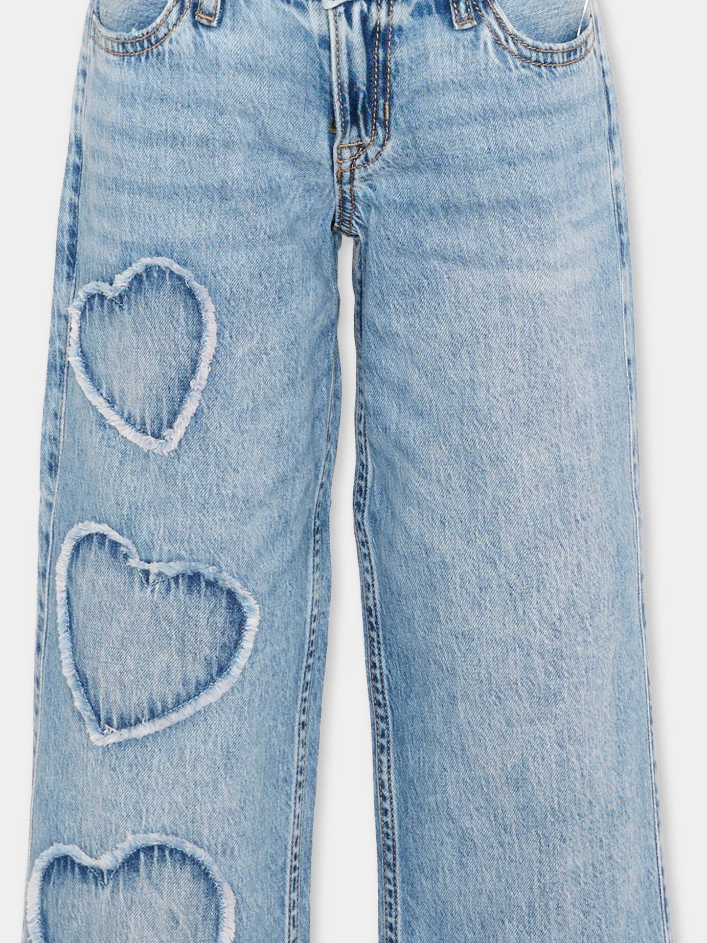 Jeans denim per bambina con cuori,Abercrombie & Fitch,43AN54 MHN