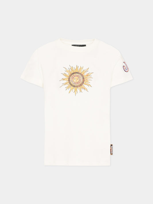 T-Shirt avorio per bambino con logo,Just Cavalli Kids,JBP26076TS PRISTINE