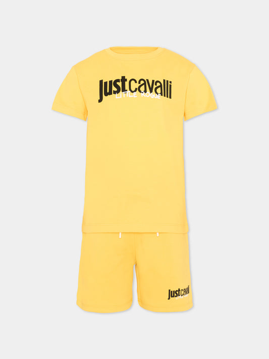 Completo sportivo giallo per bambino con logo,Just Cavalli Kids,JIP26090CJ YELLOW DAFFODIL