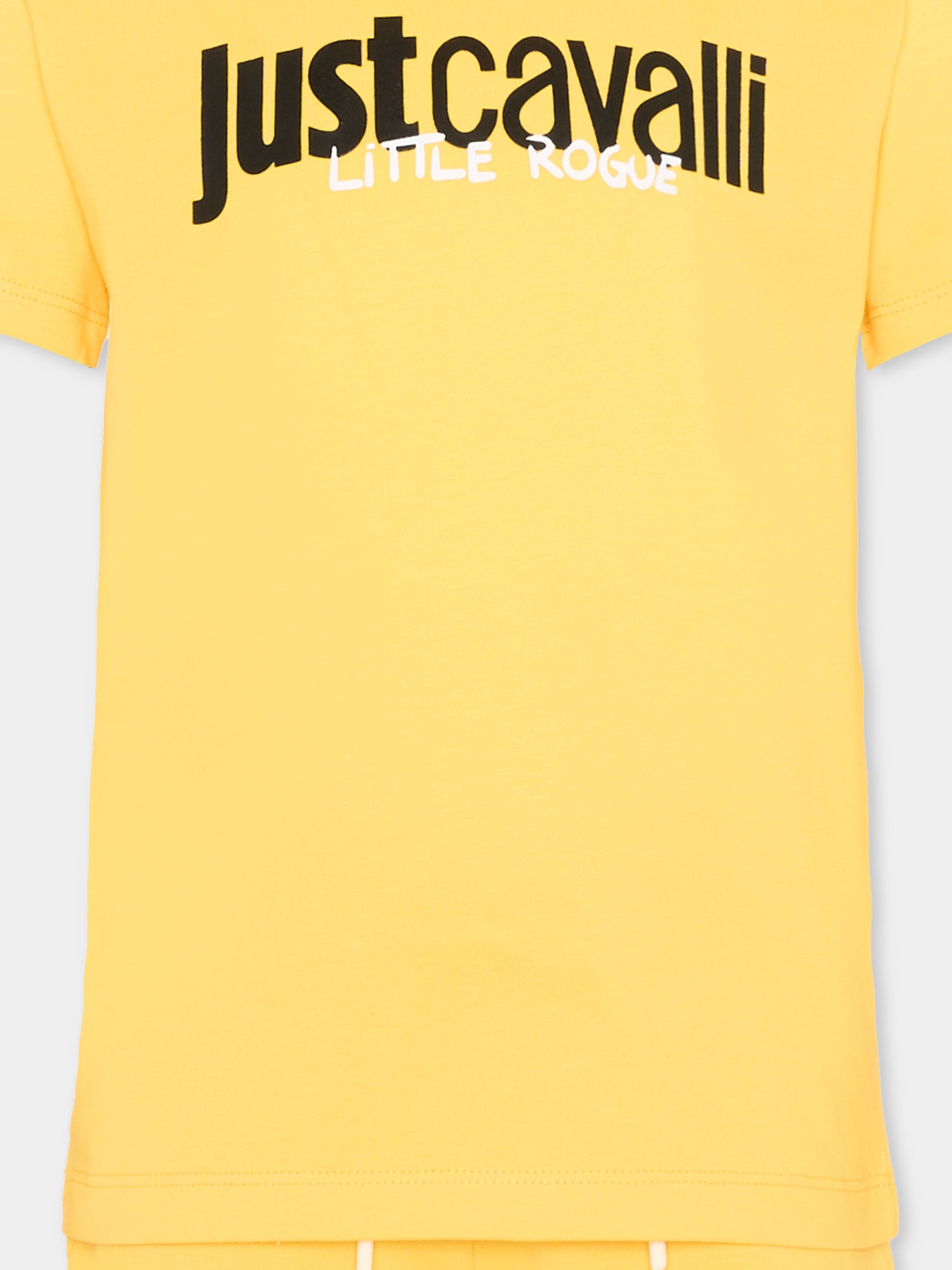 Completo sportivo giallo per bambino con logo,Just Cavalli Kids,JIP26090CJ YELLOW DAFFODIL