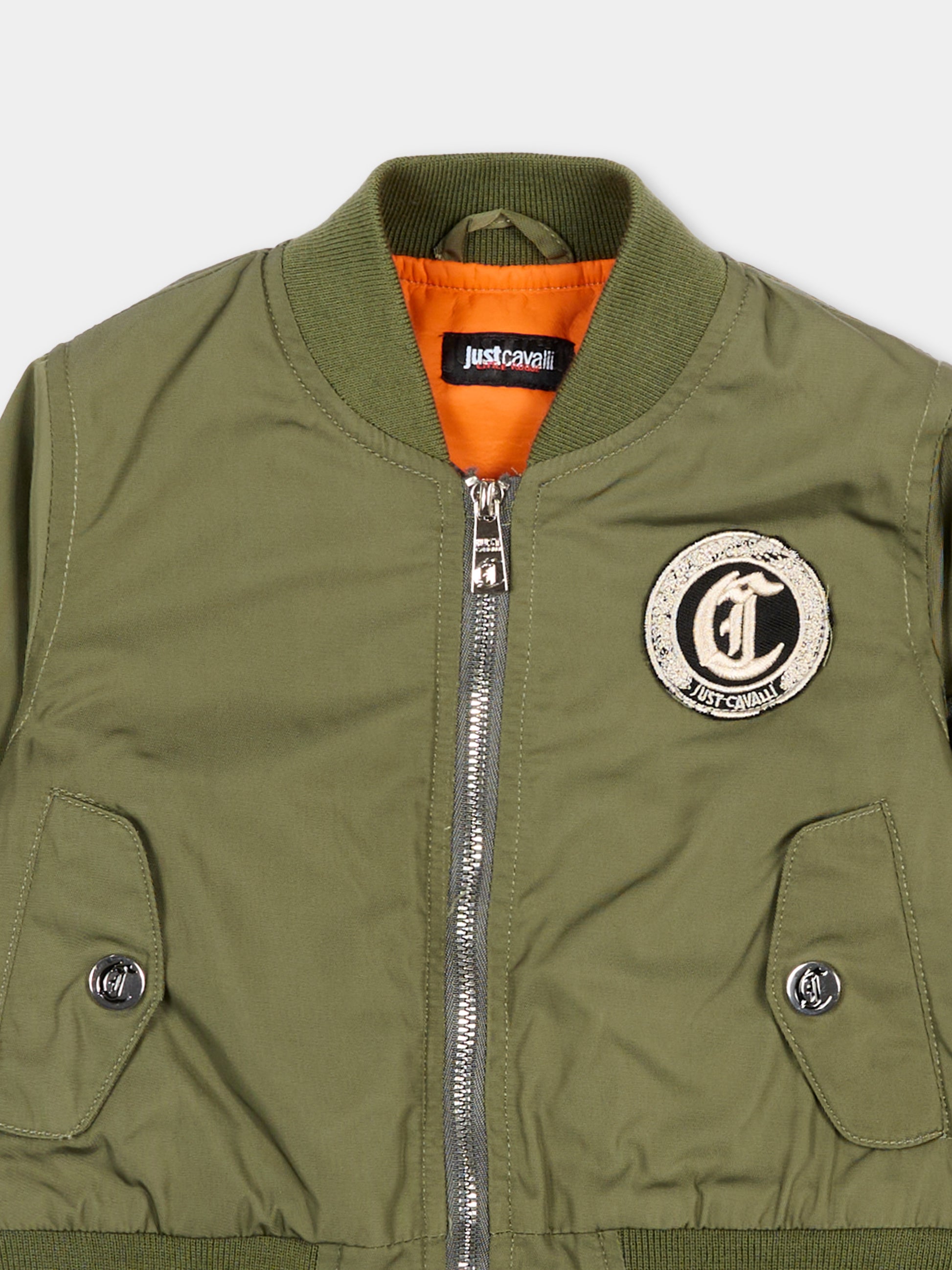 Bomber verde per neonato con tigre,Just Cavalli Kids,JIP26086GB GREEN CALLISTE