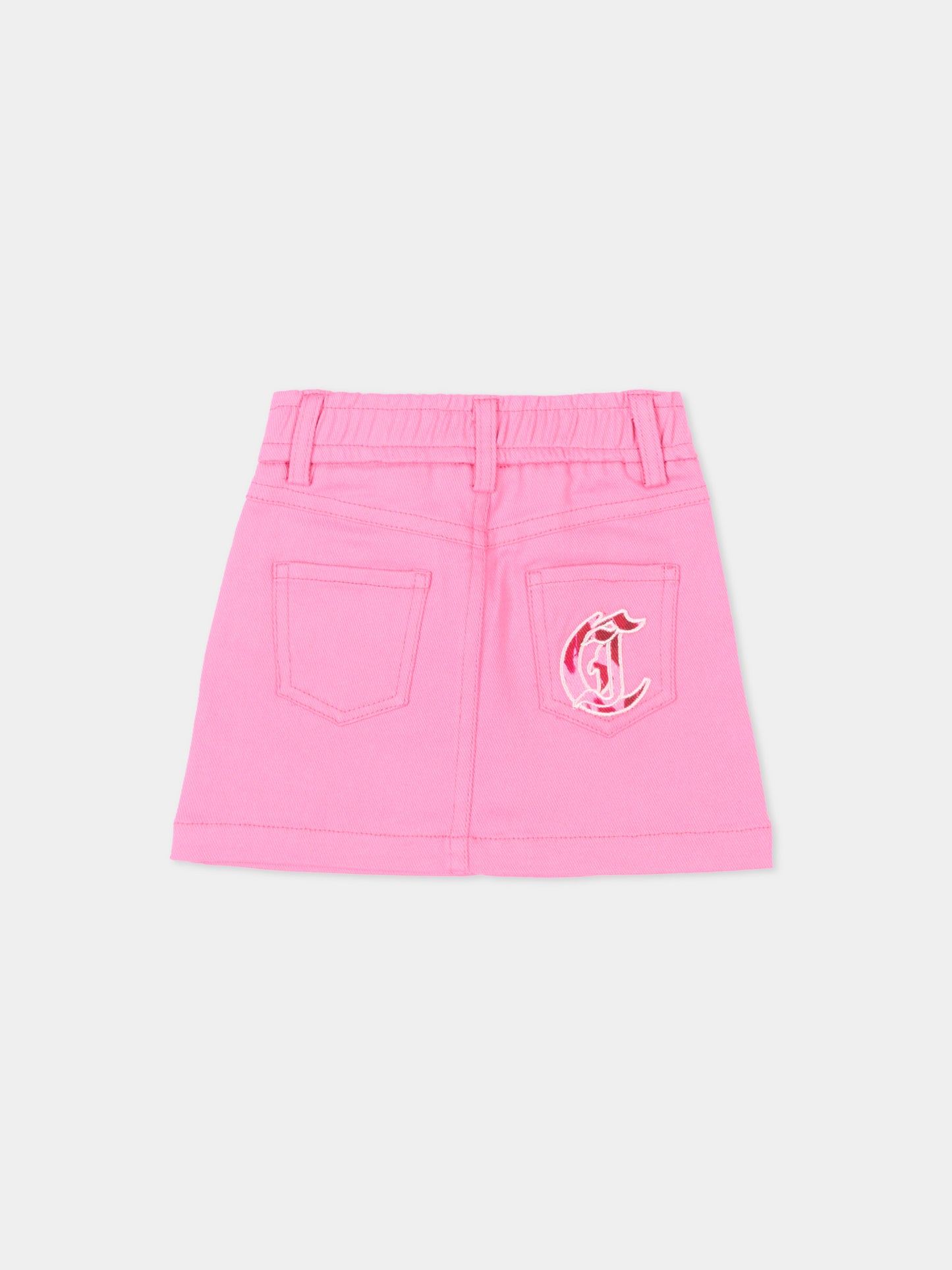 Gonna rosa per neonata con logo,Just Cavalli Kids,JIP26004GO PINK BEGONIA
