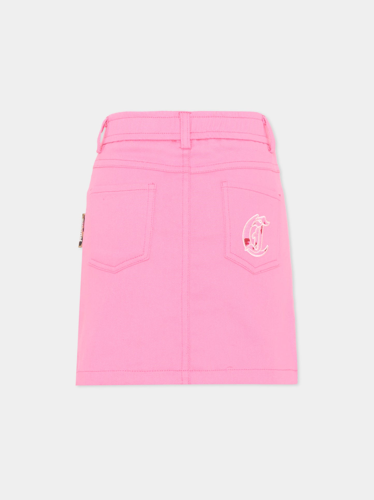 Gonna rosa per bambina con logo,Just Cavalli Kids,JIP26004GO PINK BEGONIA