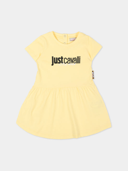 Vestito giallo per neonata con logo,Just Cavalli Kids,JIP26026VE YELLOW KISSES