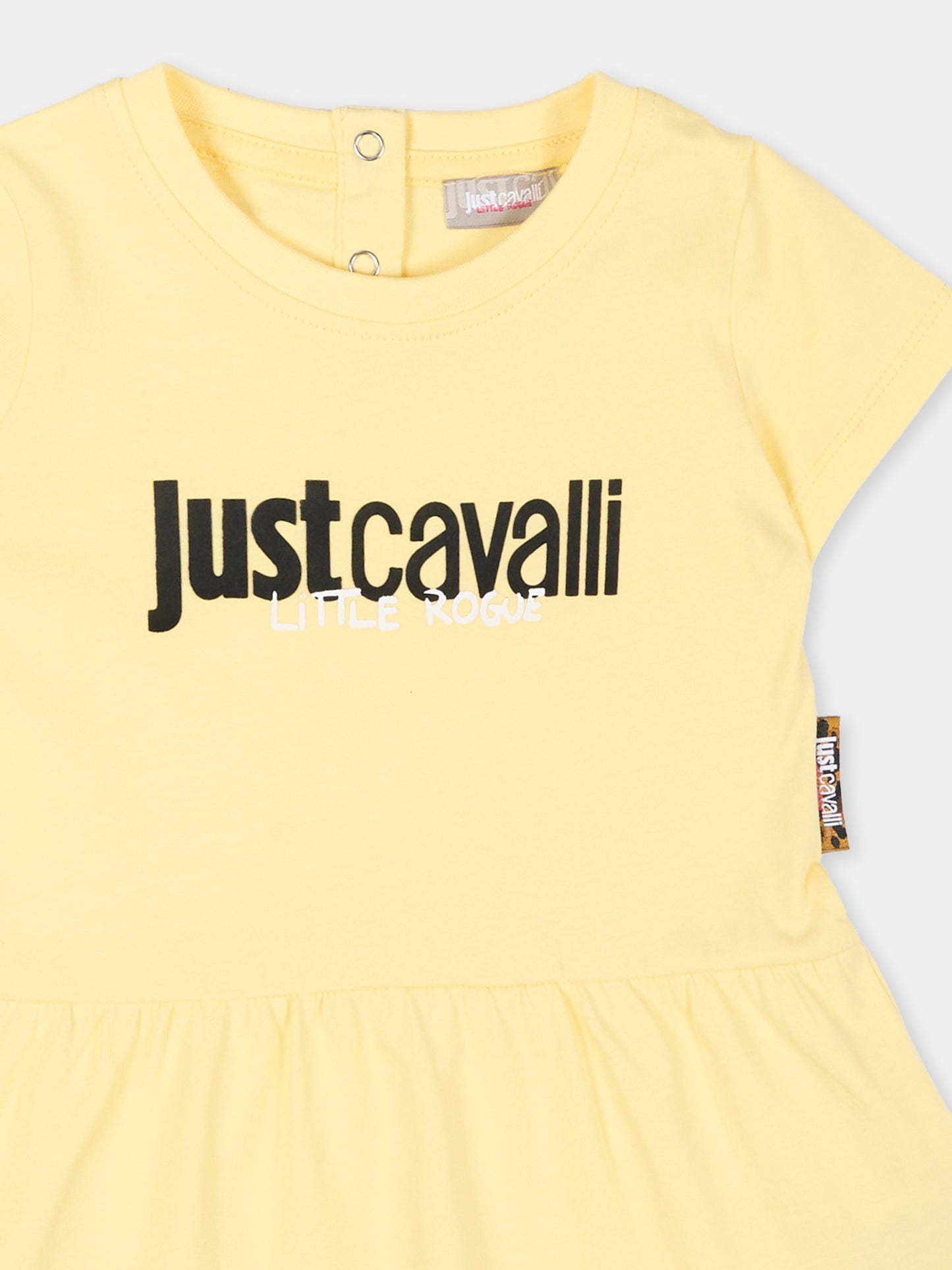 Vestito giallo per neonata con logo,Just Cavalli Kids,JIP26026VE YELLOW KISSES