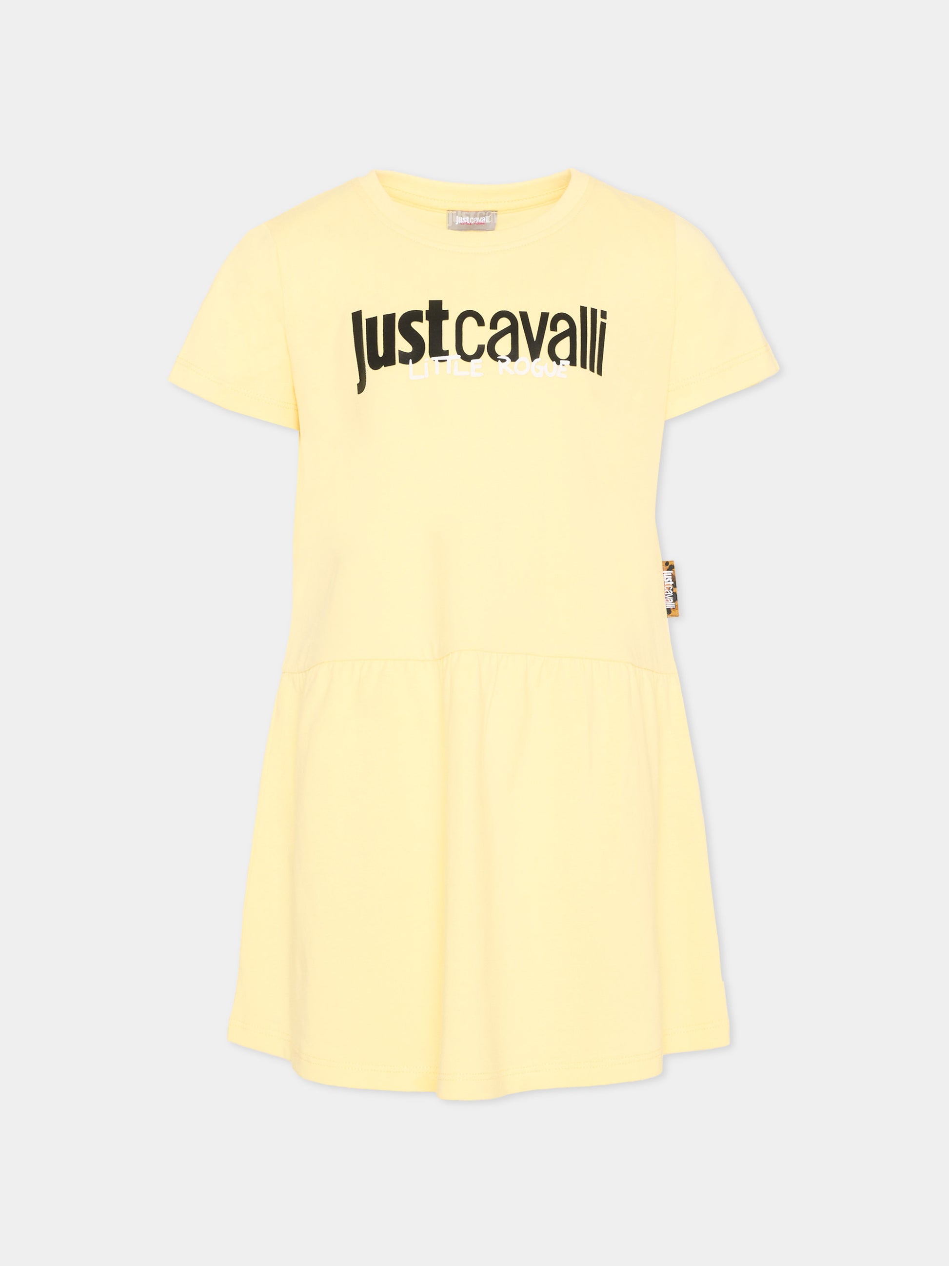 Vestito giallo per bambina con logo,Just Cavalli Kids,JIP26026VE YELLOW KISSES