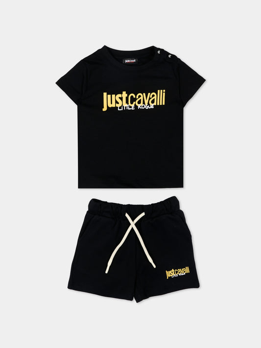 Completo sportivo nero per neonati con logo,Just Cavalli Kids,JIP26090CJ BLACK