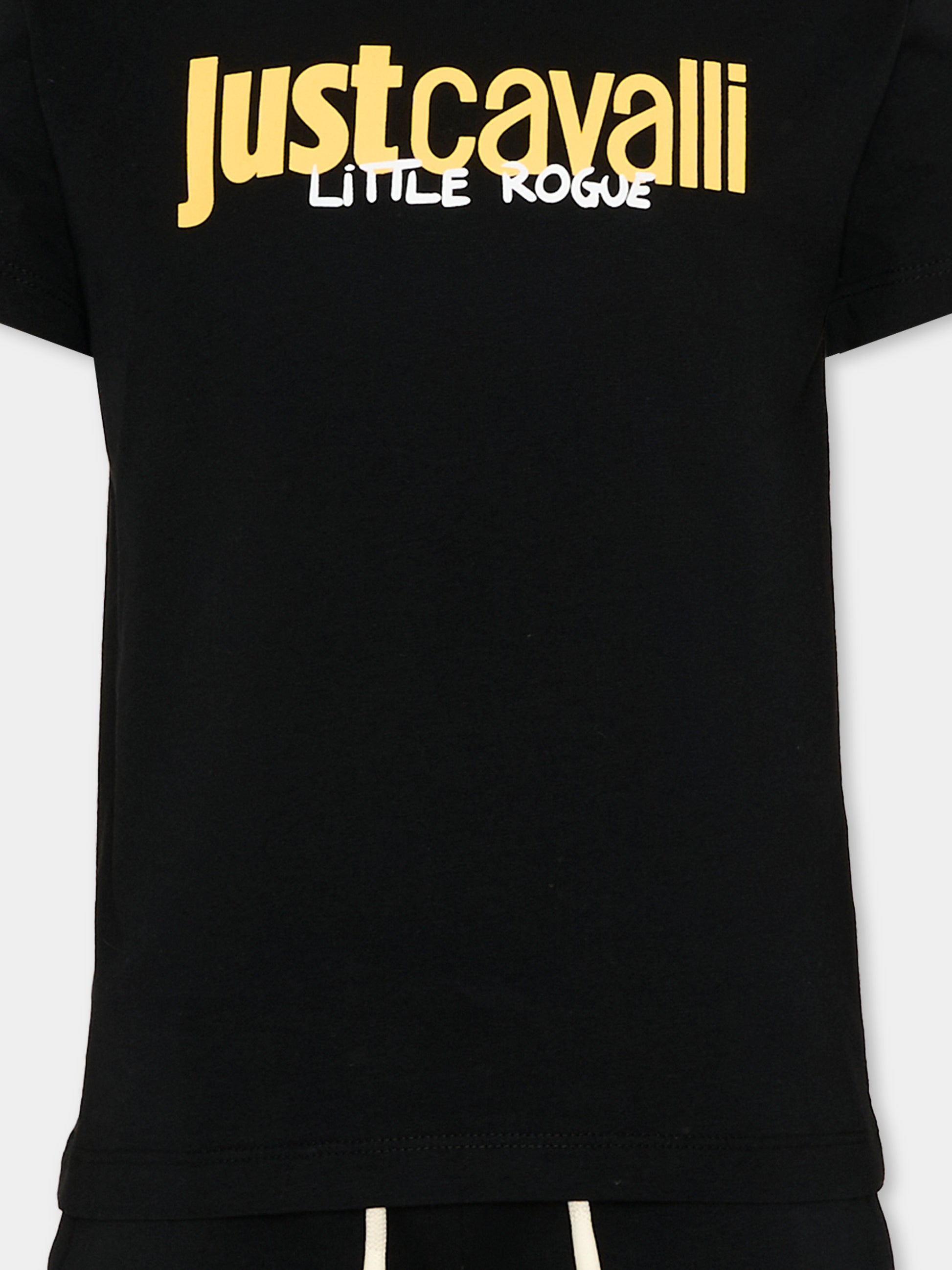 Completo sportivo nero per bambini con logo,Just Cavalli Kids,JIP26090CJ BLACK