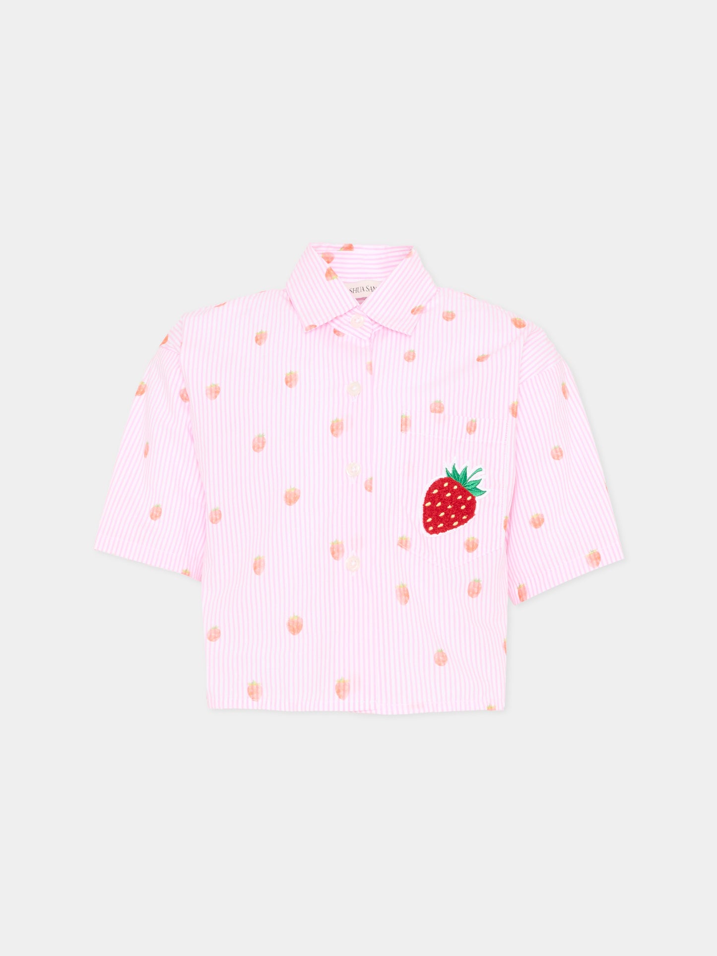 Camicia rosa per bambina con fragole,Joshua Sanders Kidz,K36A3SH00PK