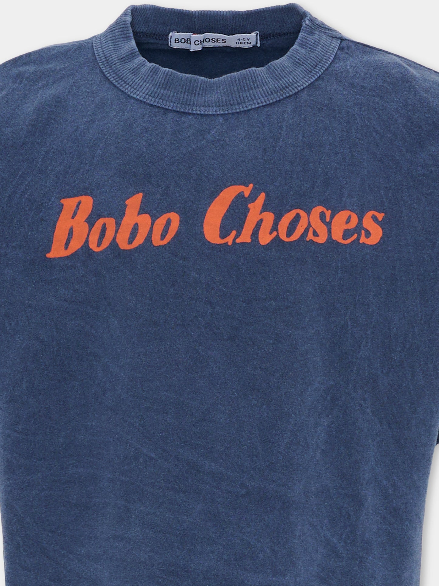 T-Shirt blu per bambini con logo,Bobo Choses,B126AC014