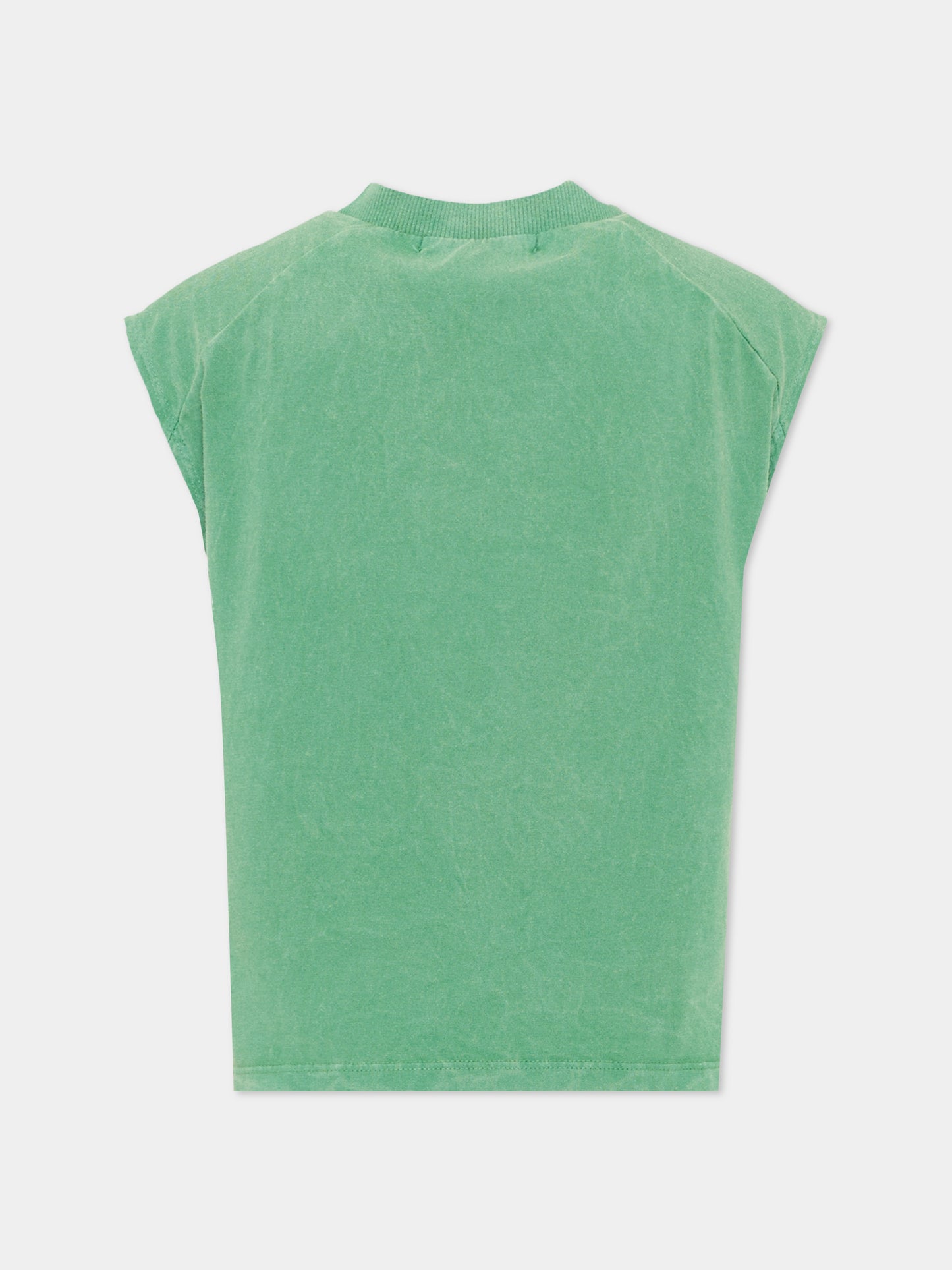 Canotta verde per bambino con stampa ravanello,Bobo Choses,B126AC026