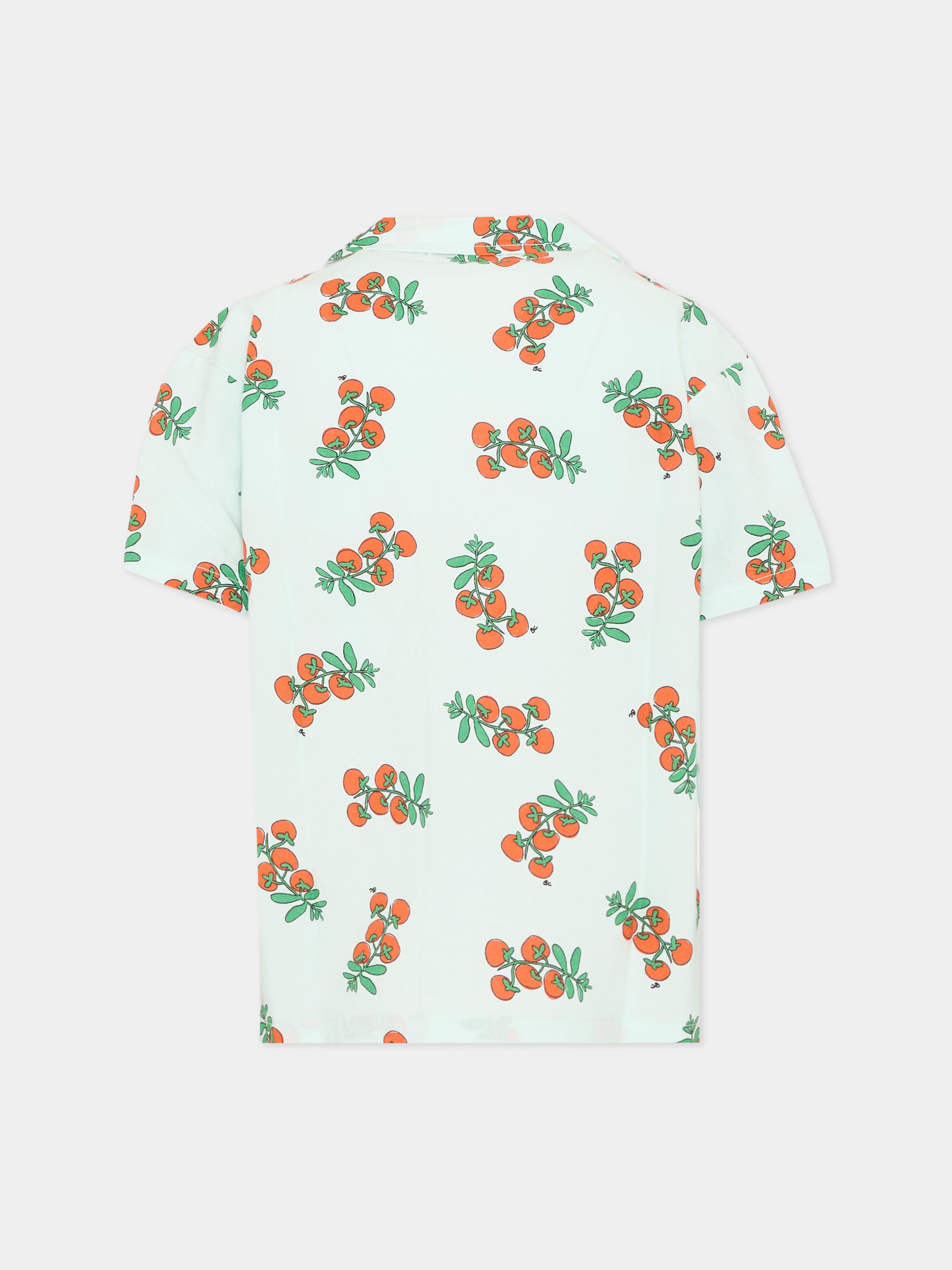 Camicia azzurra per bambina con pomodori,Bobo Choses,B126AC033