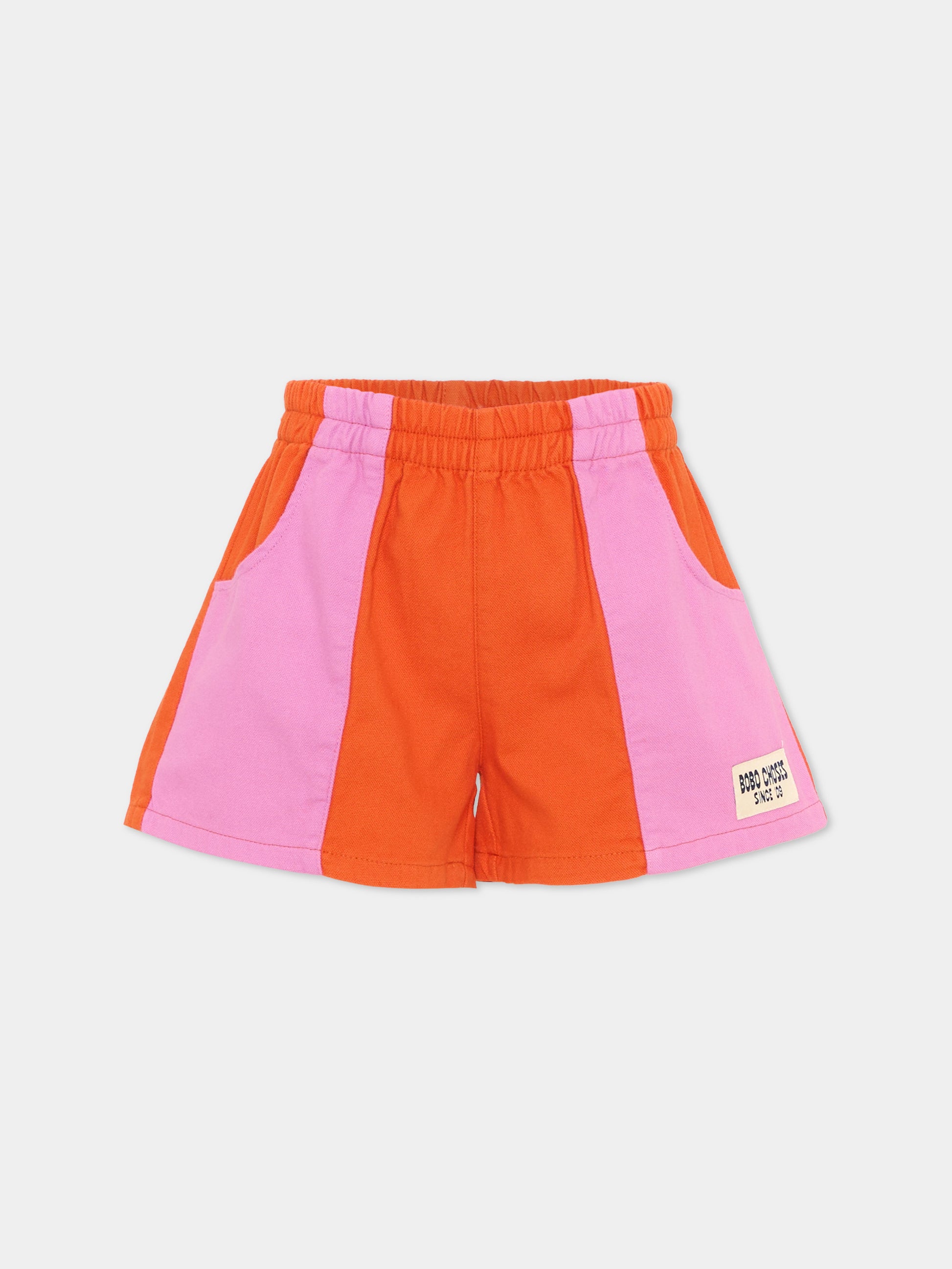 Shorts sportivi multicolor per bambina con logo,Bobo Choses,B126AC064