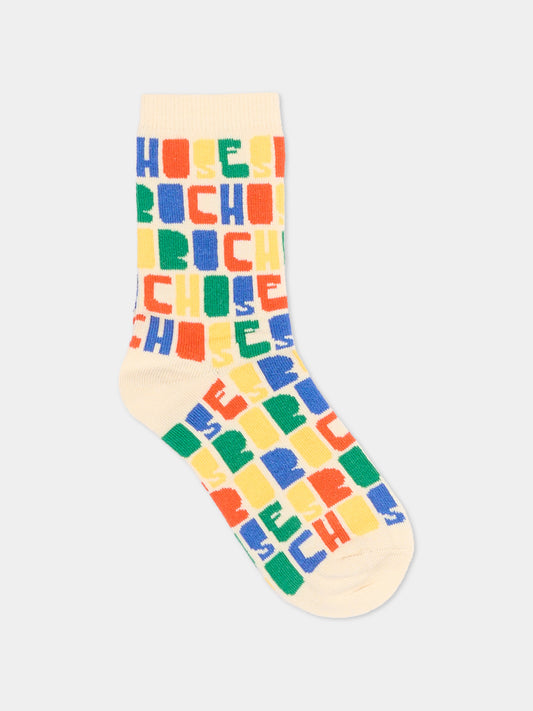 Calzini multicolor per bambini con logo,Bobo Choses,B126AI045