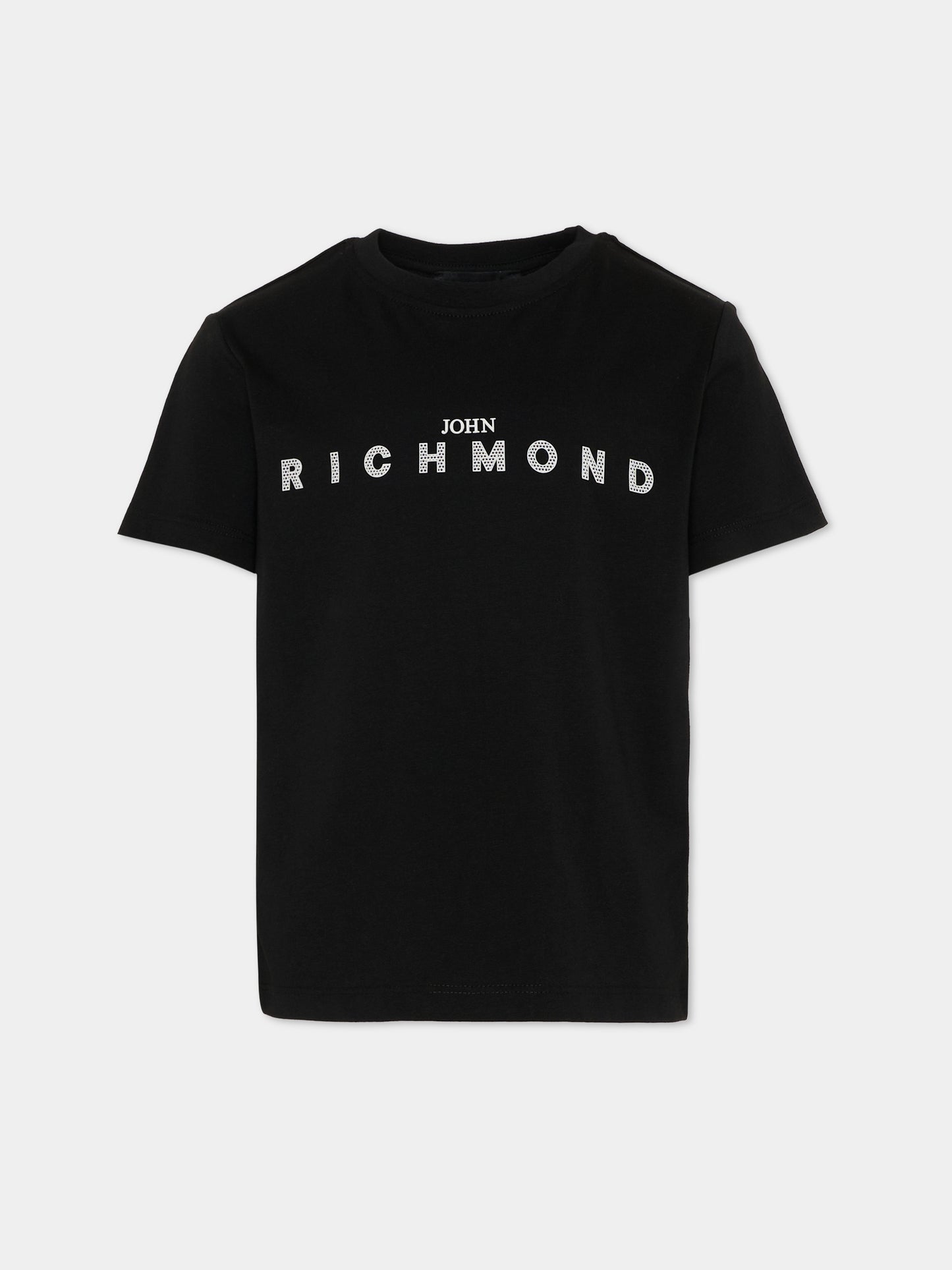 T-shirt nera per bambini con logo,Richmond,RBP26008TS BLACK