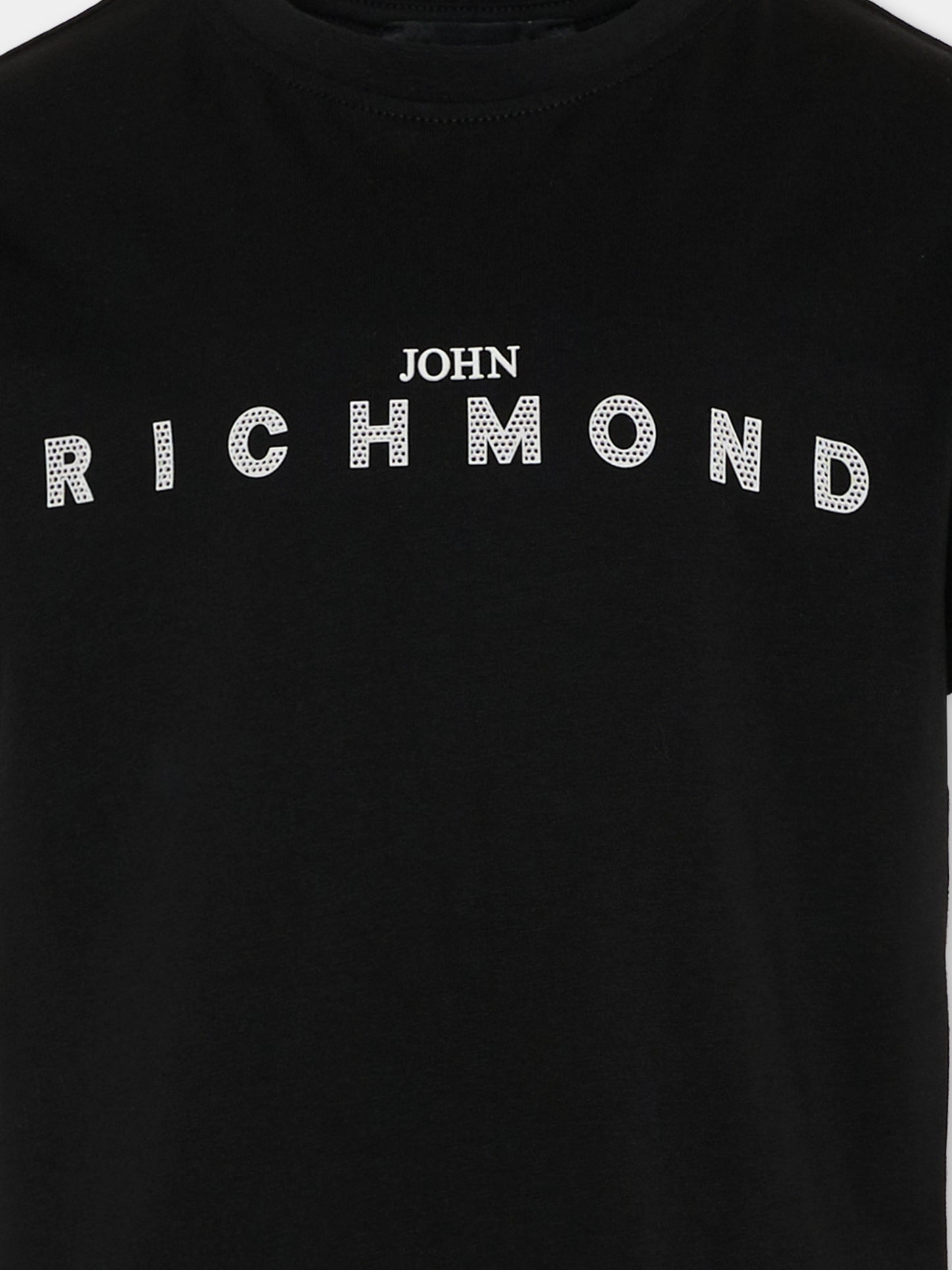 T-shirt nera per bambini con logo,Richmond,RBP26008TS BLACK