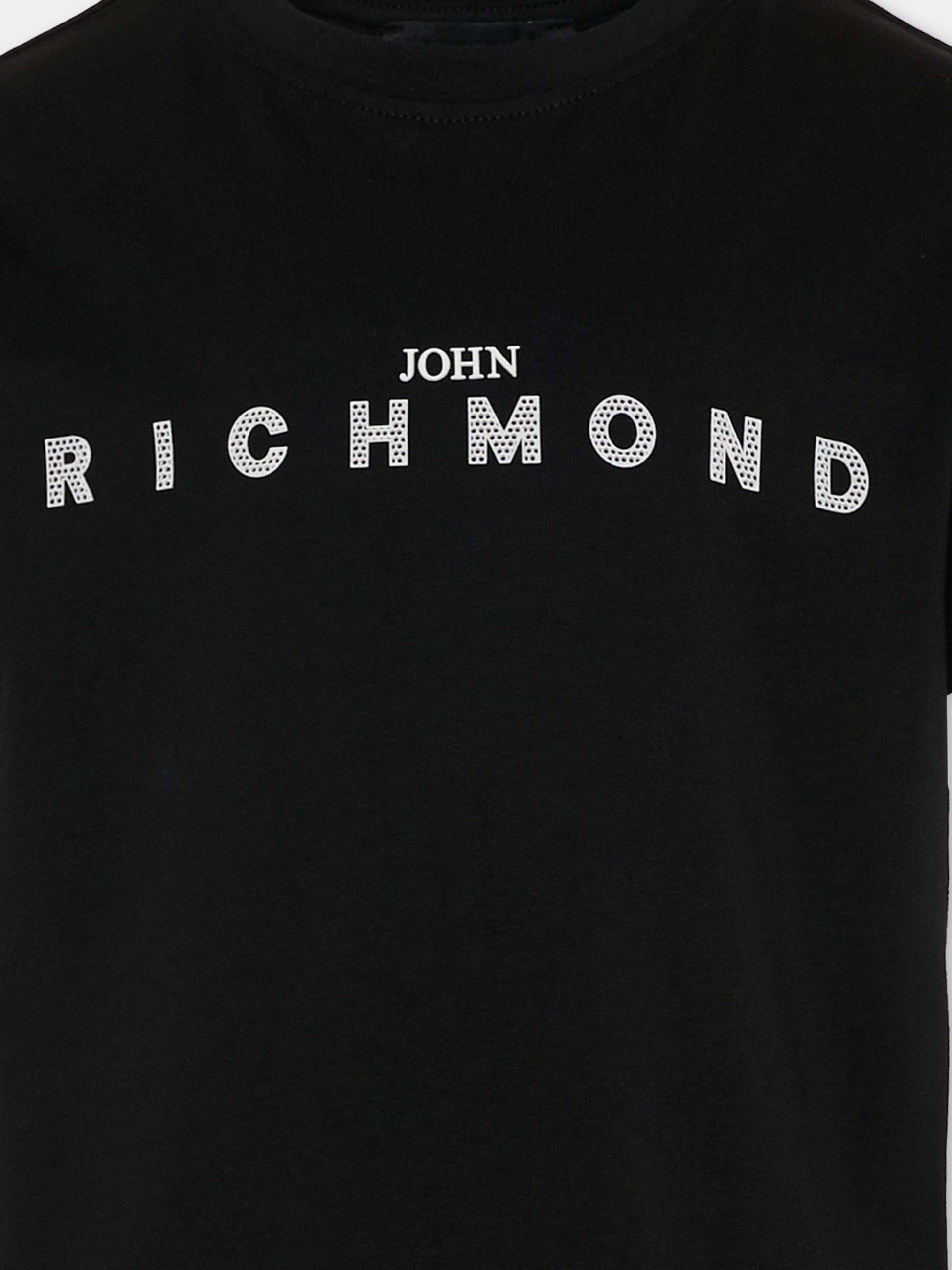 T-shirt nera per bambini con logo,Richmond,RBP26008TS BLACK