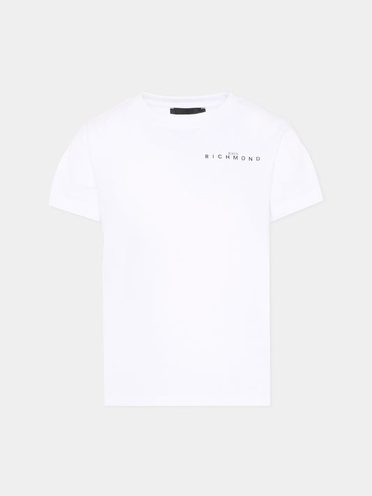 T-Shirt bianca per bambini con logo,Richmond,RBP26108TS WHITE