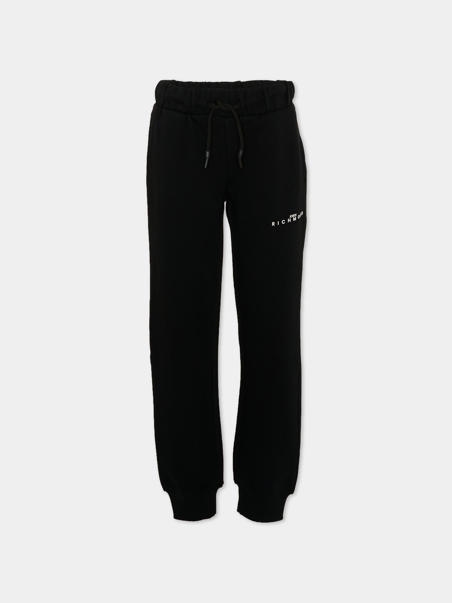 Pantaloni sportivi neri per bambini con logo,Richmond,RBP26015PA BLACK