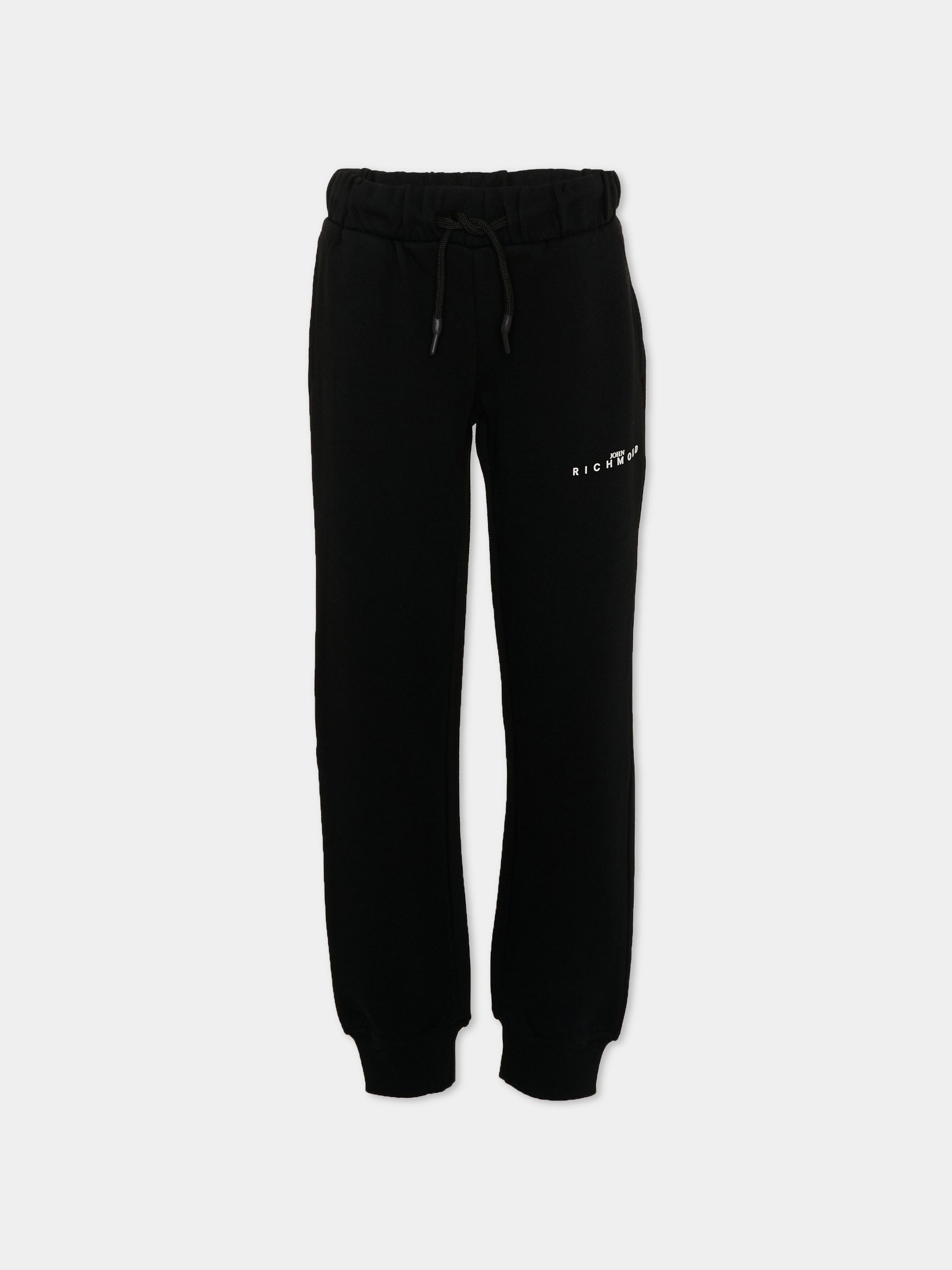Pantaloni sportivi neri per bambini con logo,Richmond,RBP26015PA BLACK