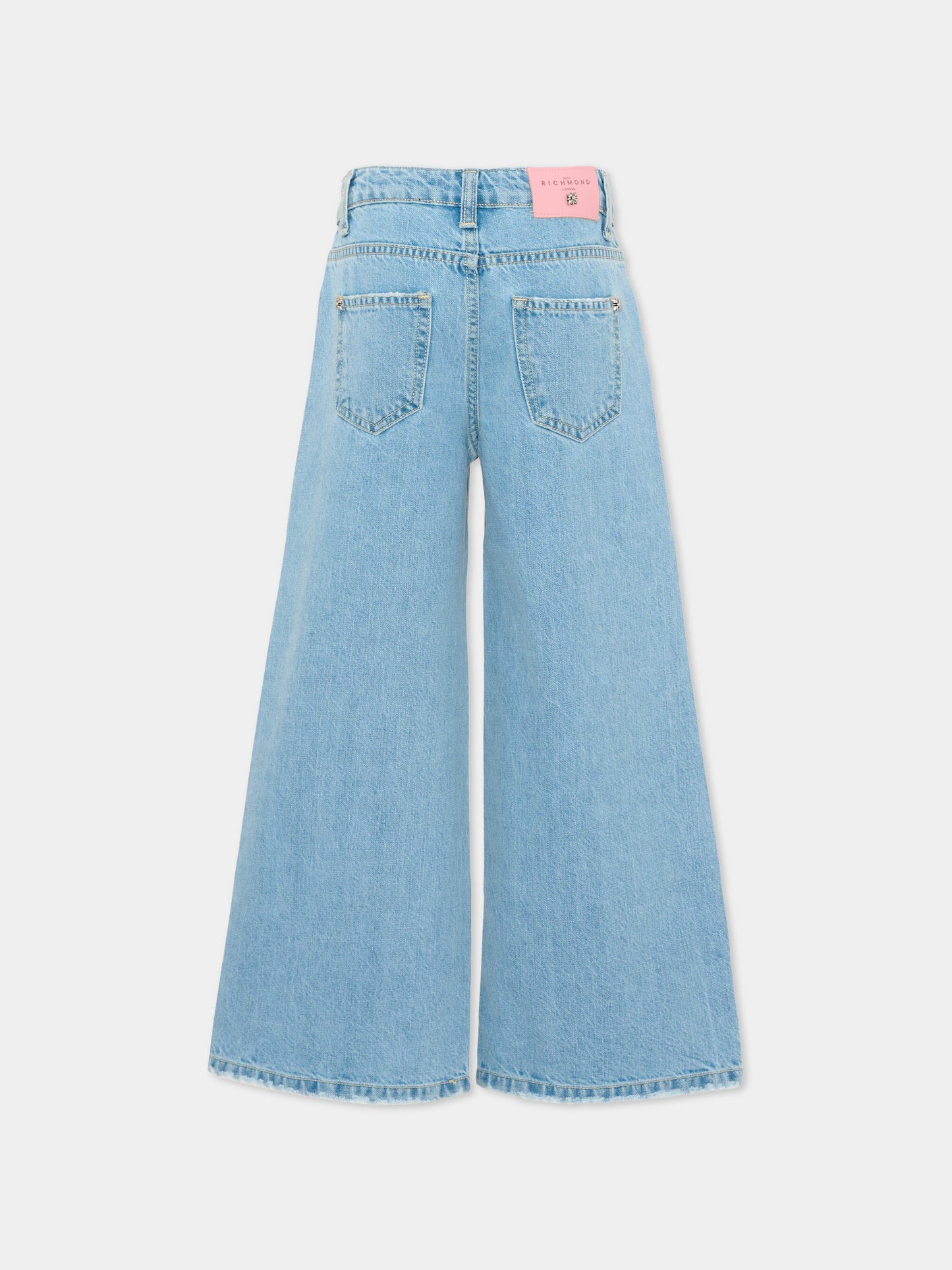 Jeans denim per bambina con strass,Richmond,RGP26133JE DENIM BLUE LIGHT