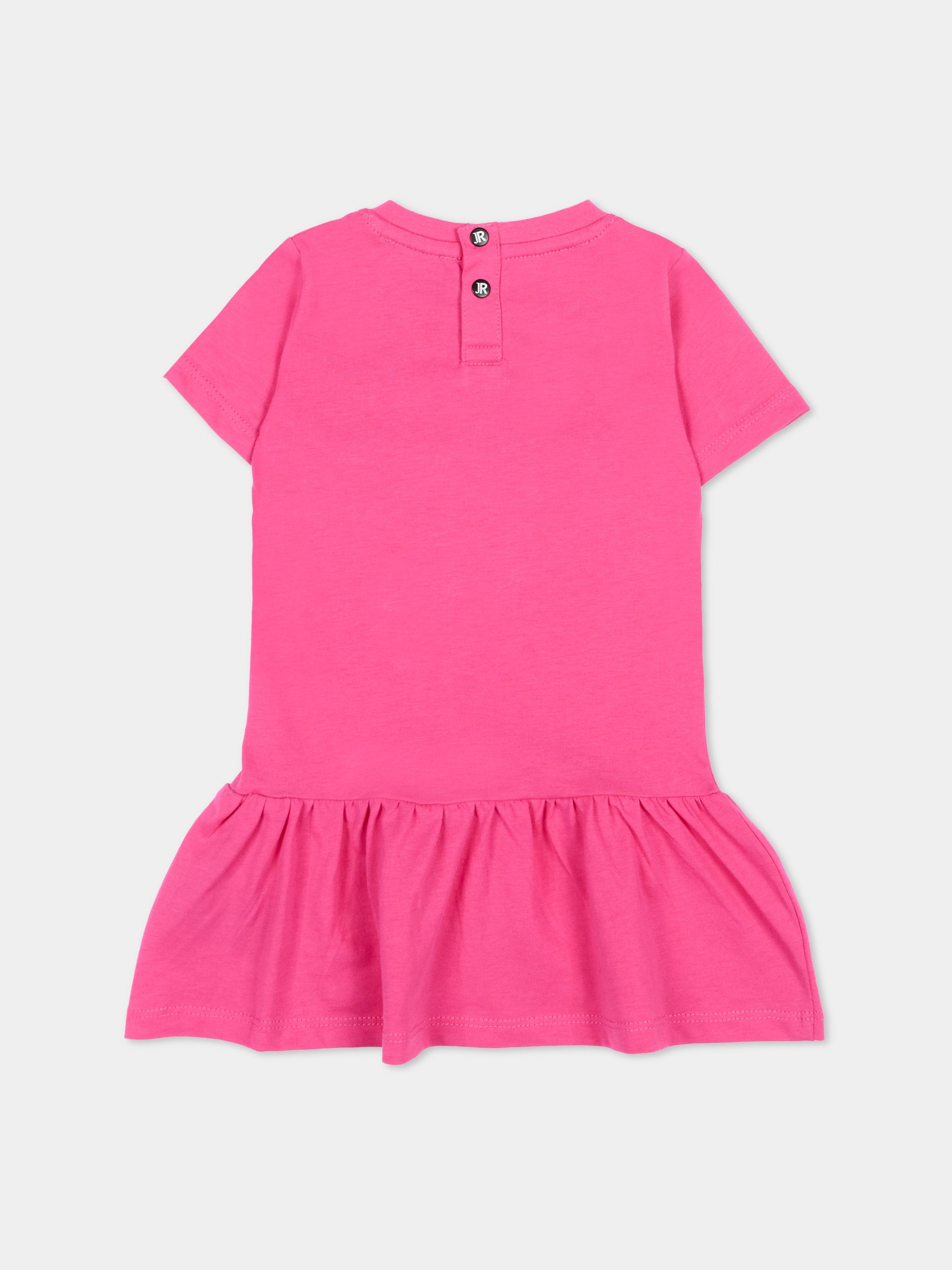 Vestito fucsia per neonata con logo,Richmond,RIP26034VE FUCHSIA PURPLE