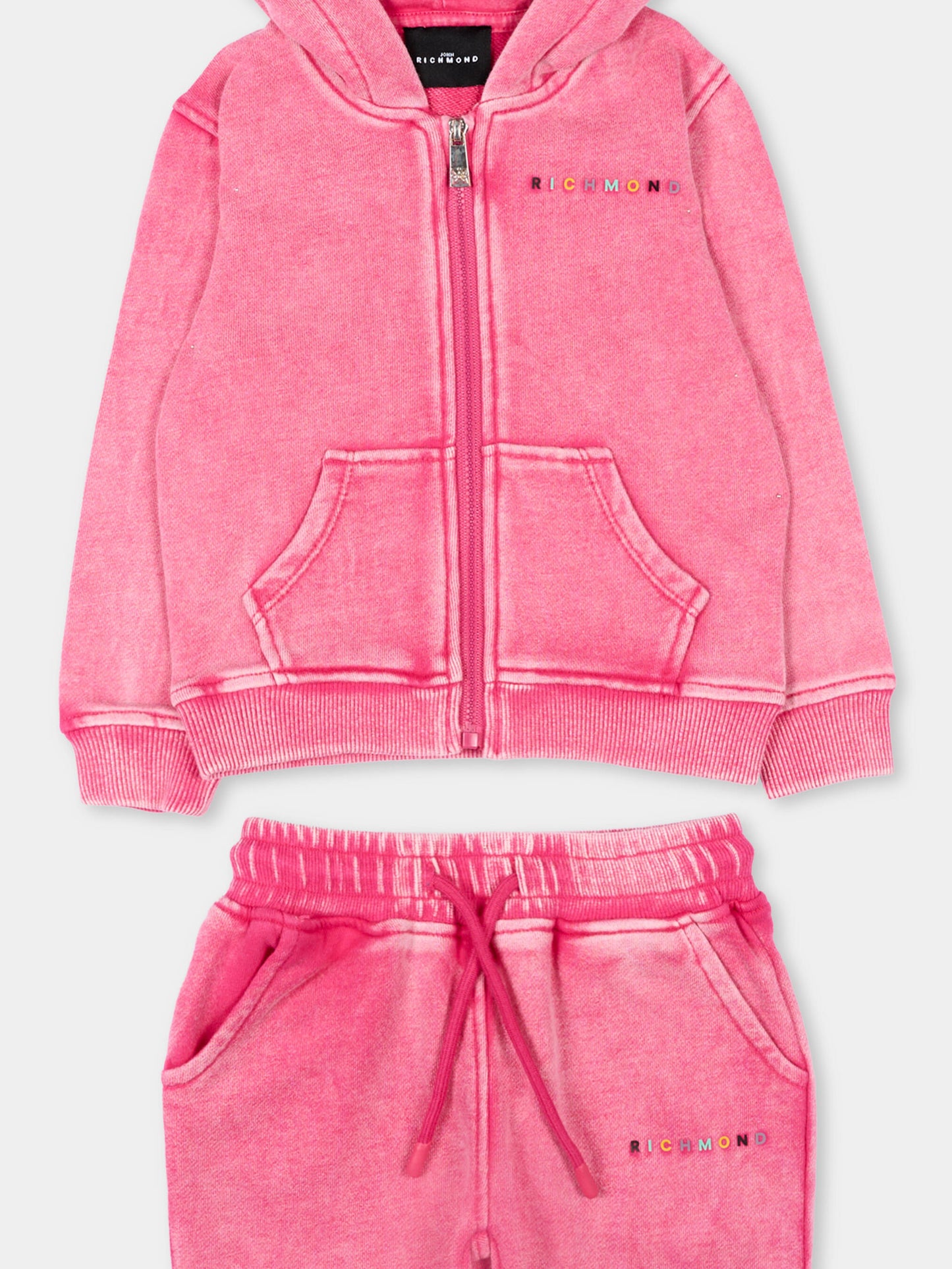 Completo sportivo fucsia per neonata con logo,Richmond,RIP26099CF FUCHSIA PURPLE