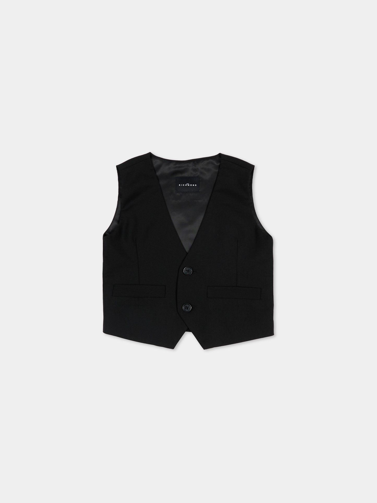 Panciotto nero per neonato,Richmond,RIP26125GT BLACK