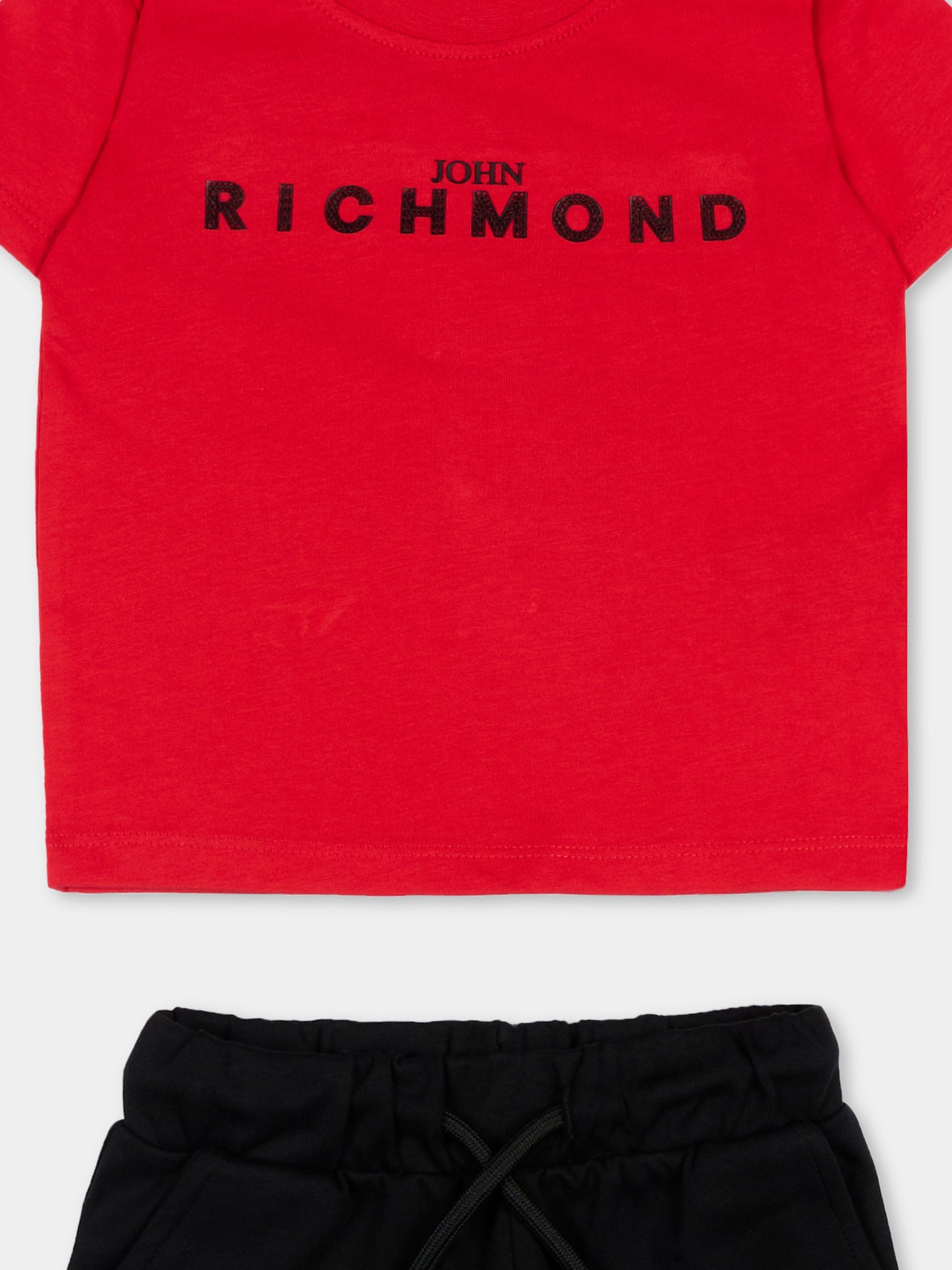Completo sportivo rosso per neonato con logo,Richmond,RIP26006CJ RED SALSA