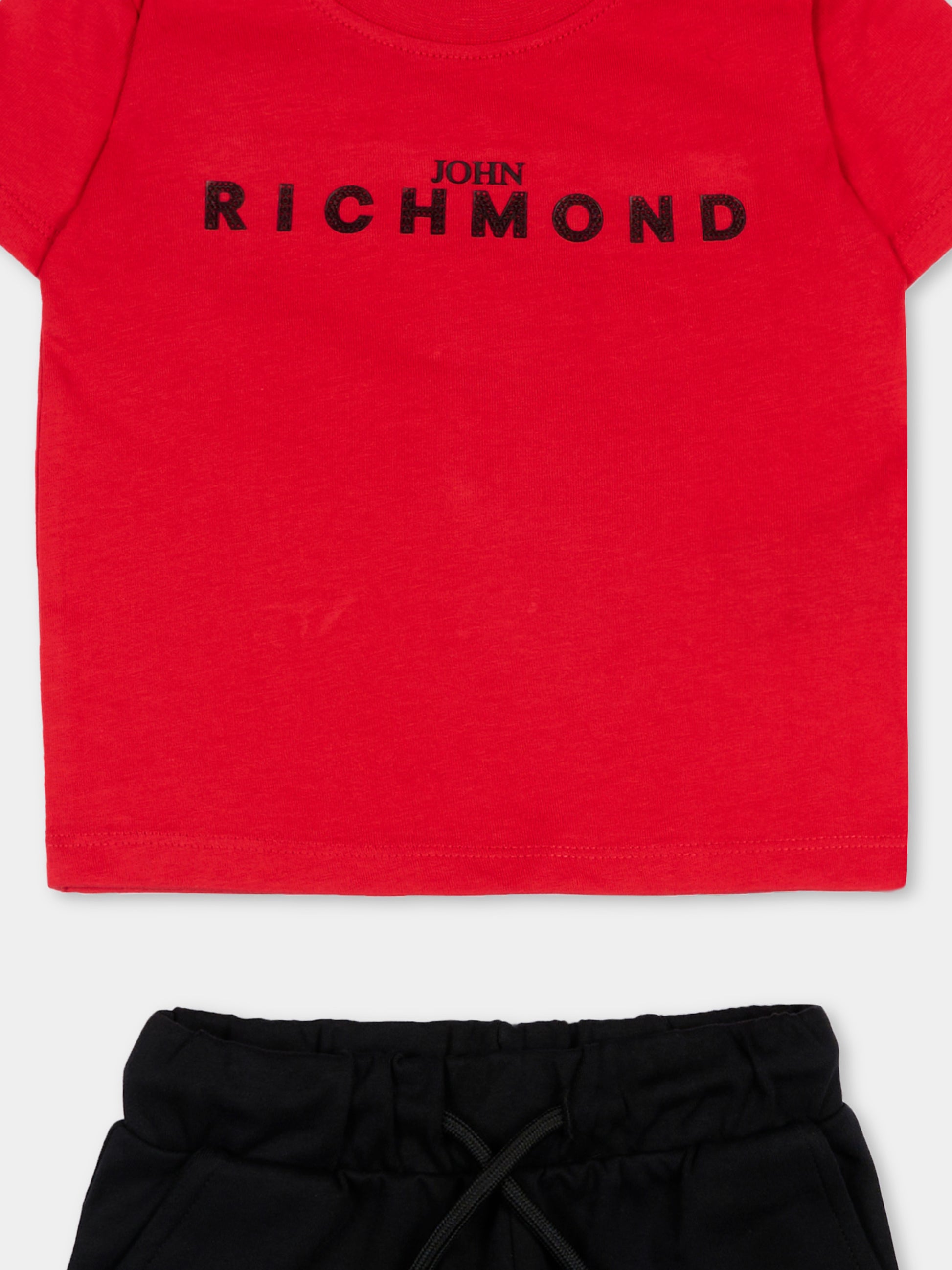 Completo sportivo rosso per neonato con logo,Richmond,RIP26006CJ RED SALSA