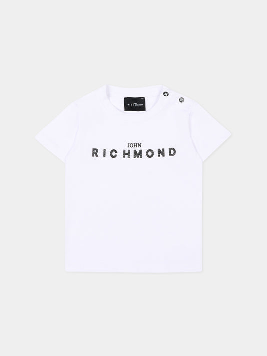 T-Shirt bianca per neonato con logo,Richmond,RIP26002TS WHITE