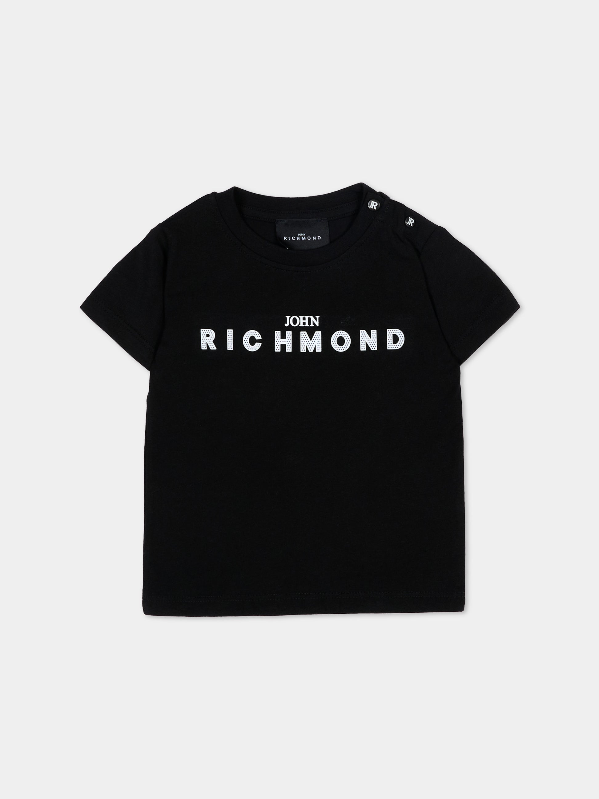 T-Shirt nera per neonato con logo,Richmond,RIP26002TS BLACK