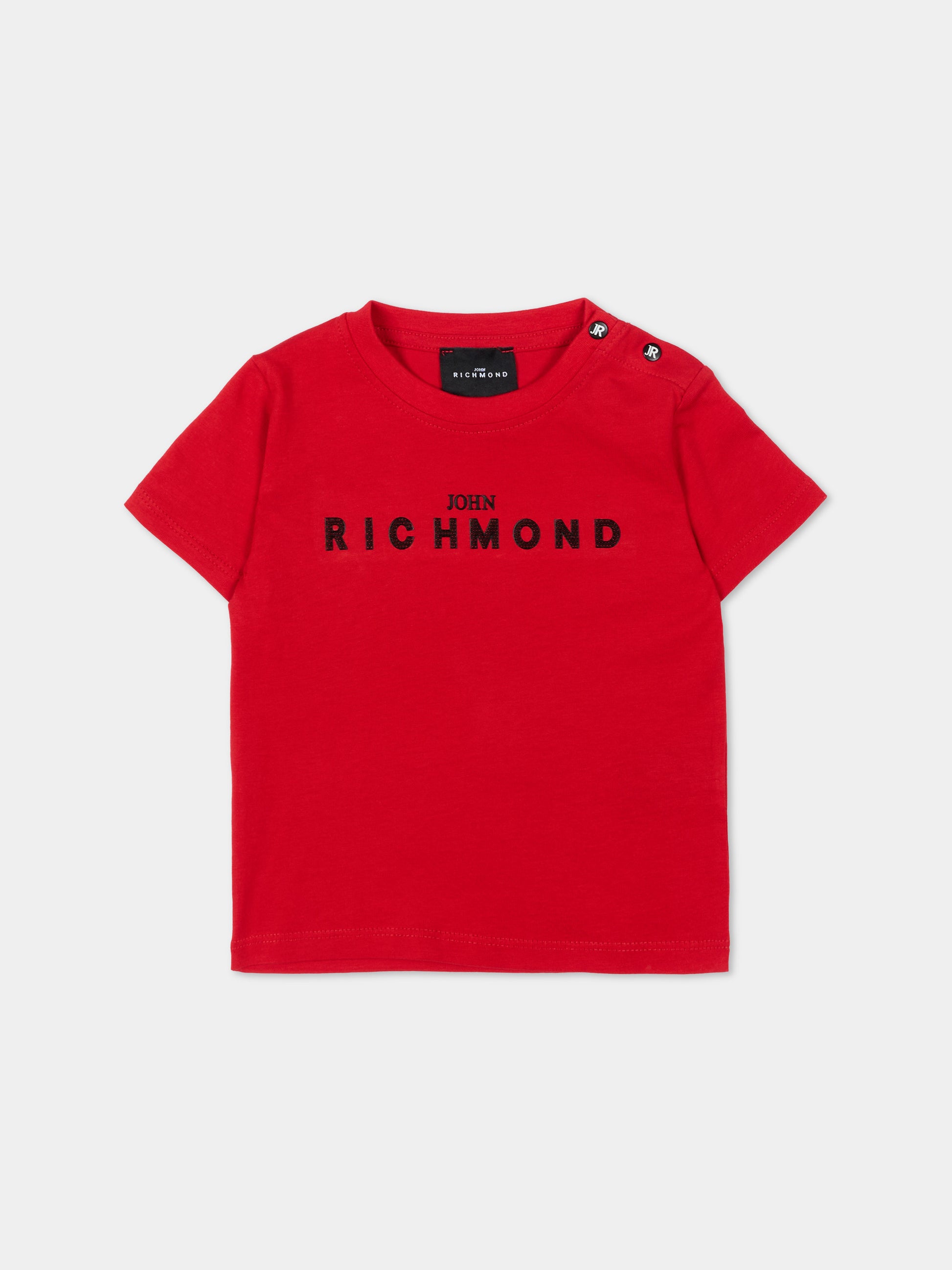 T-shirt rossa per neonato con logo,Richmond,RIP26002TS RED SALSA