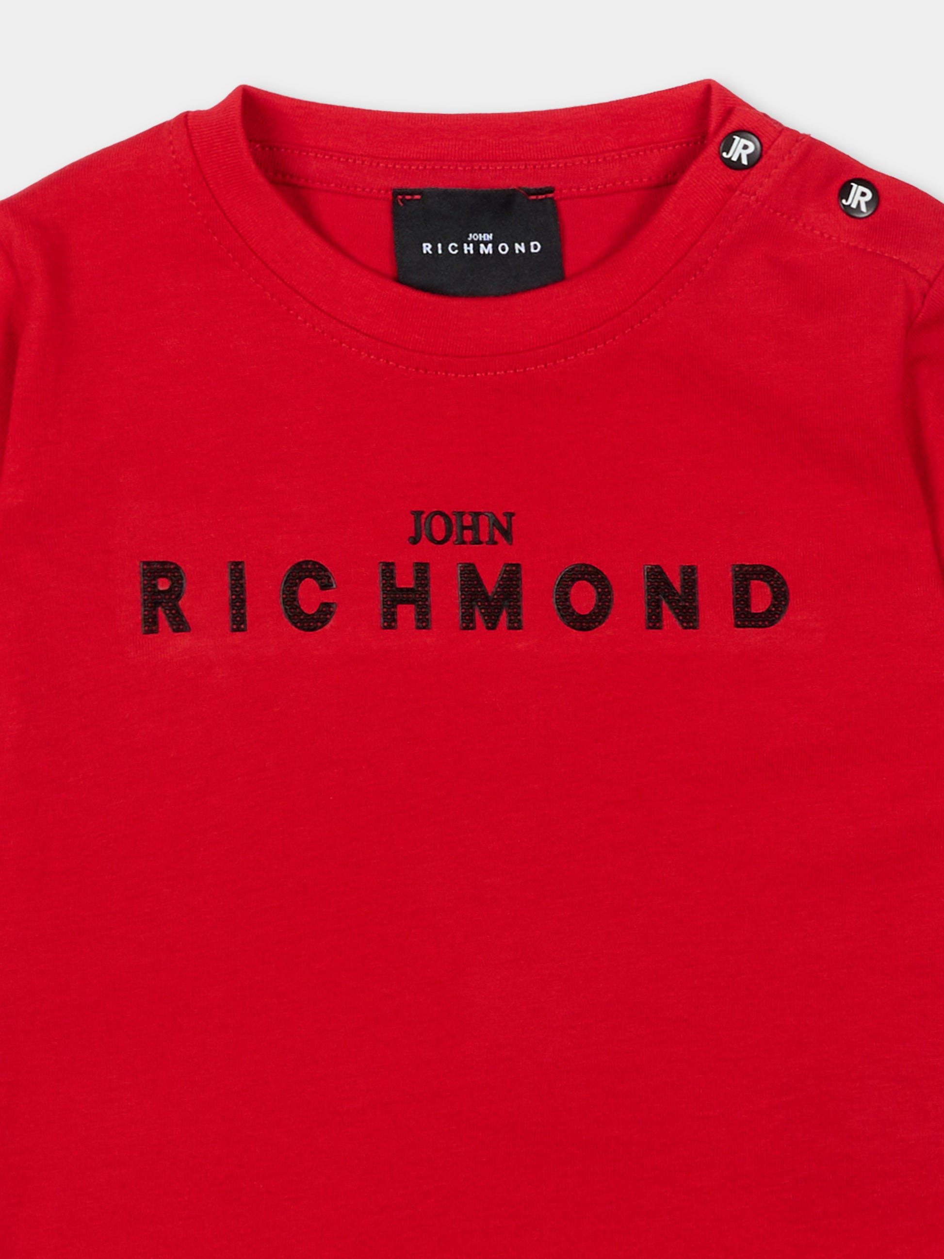 T-shirt rossa per neonato con logo,Richmond,RIP26002TS RED SALSA