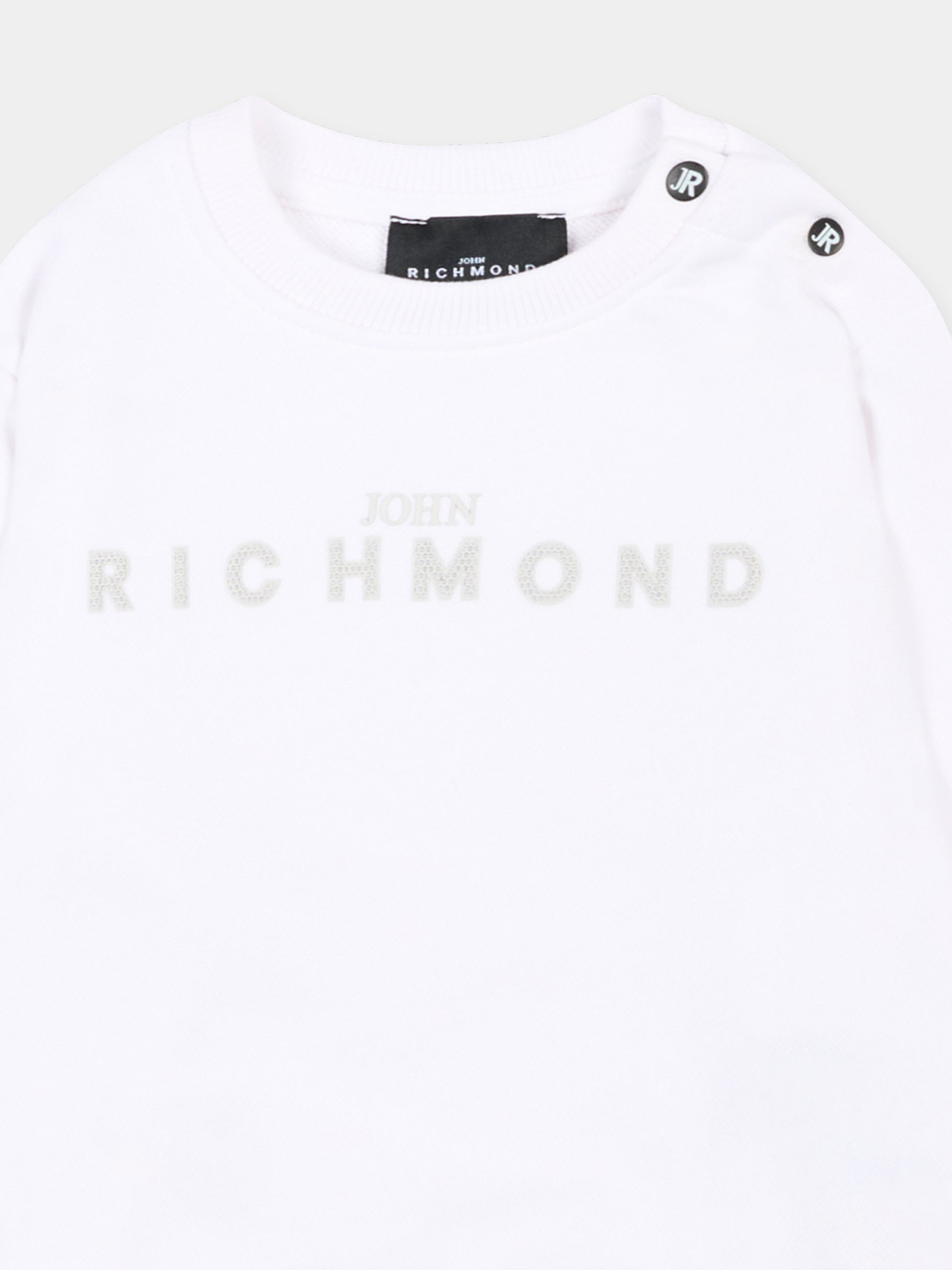 Felpa bianca per neonato con logo,Richmond,RIP26001FE WHITE