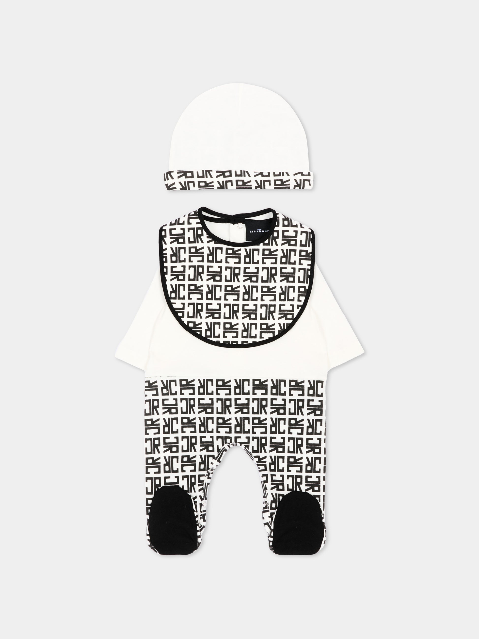 Set tutina nero per neonato con logo,Richmond,RLP26001TU BLACK