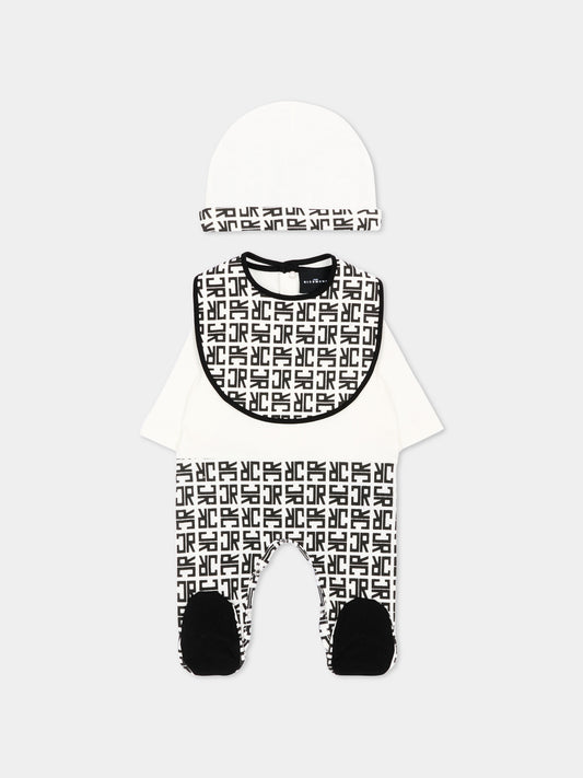 Set tutina nero per neonato con logo,Richmond,RLP26001TU BLACK