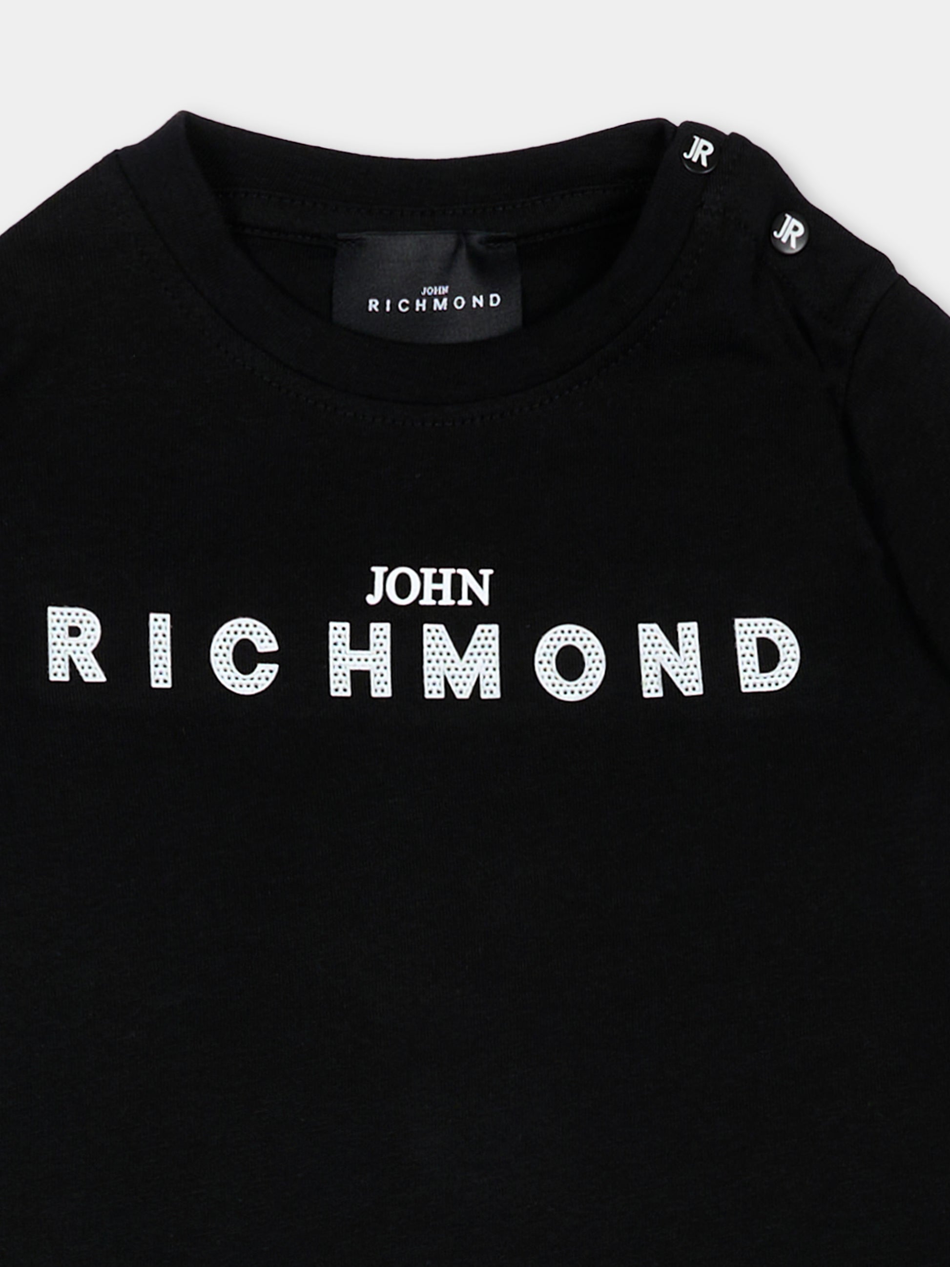Completo sportivo nero per neonata con logo,Richmond,RIP26043CJ BLACK