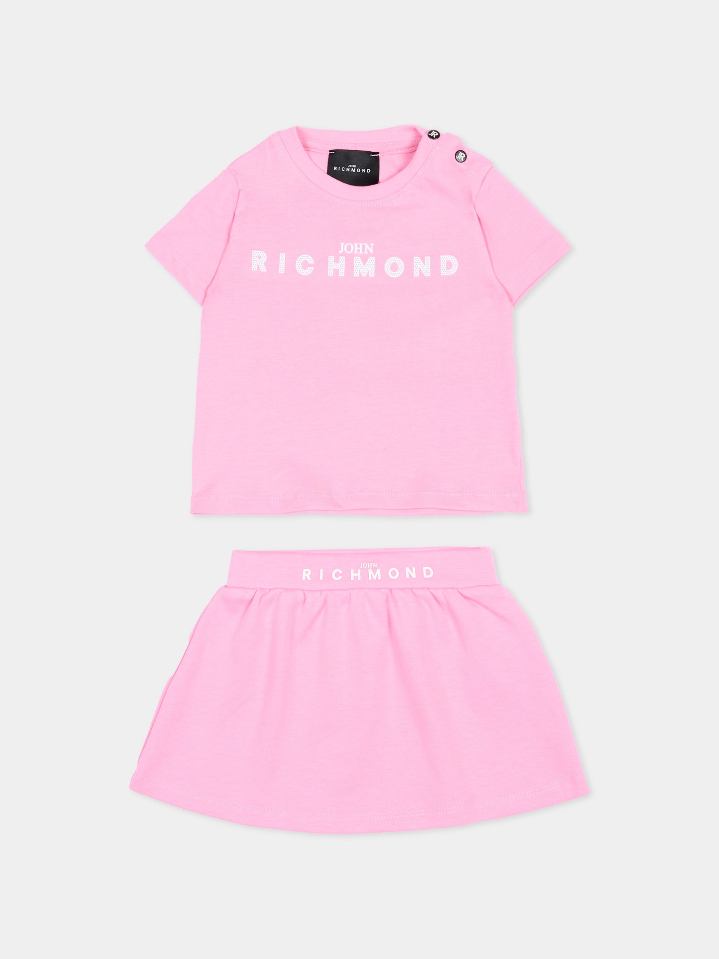 Completo rosa per neonata con logo,Richmond,RIP26043CJ PINK BEGONIA
